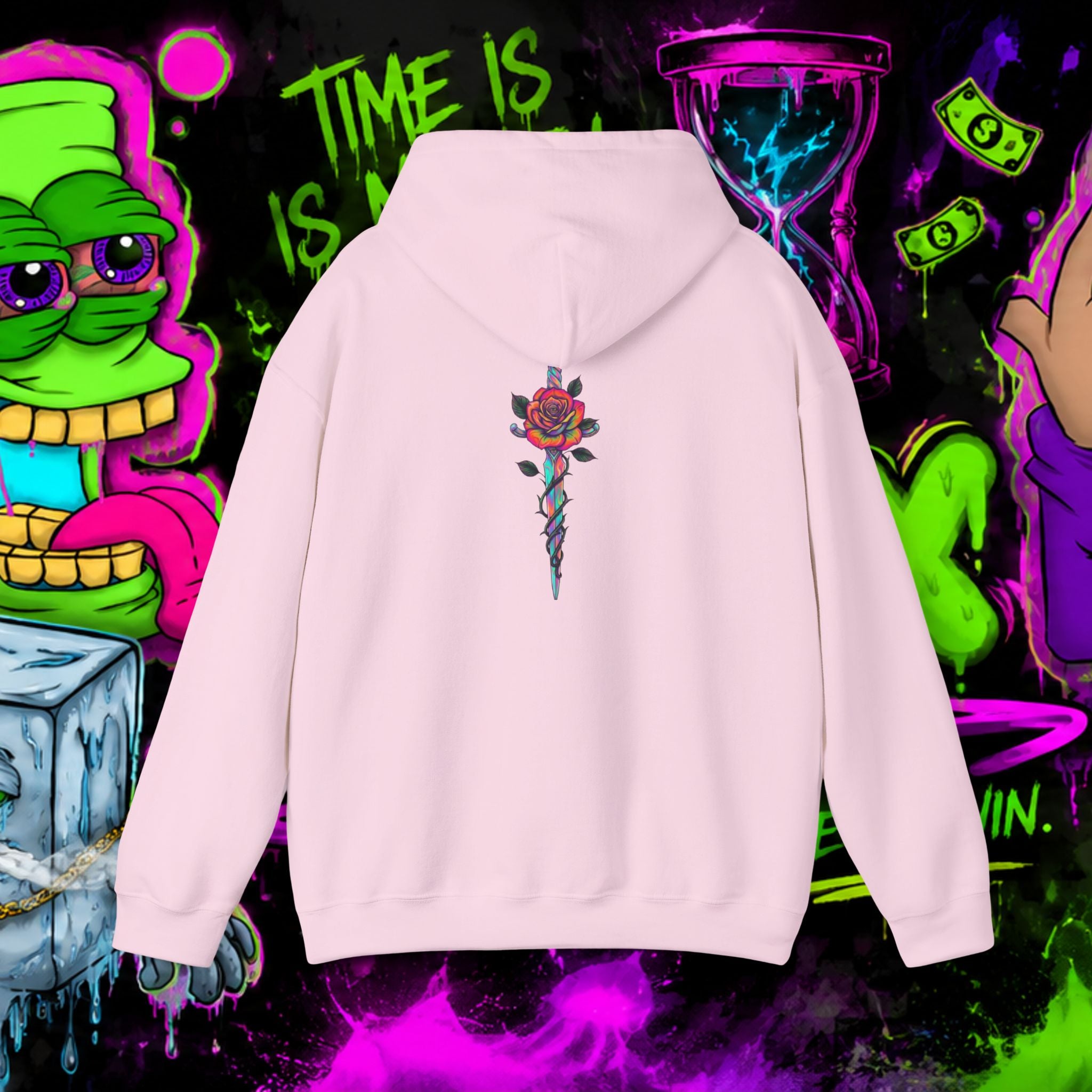 Loyalty Skull Hoodie — Back Rose Dagger Design