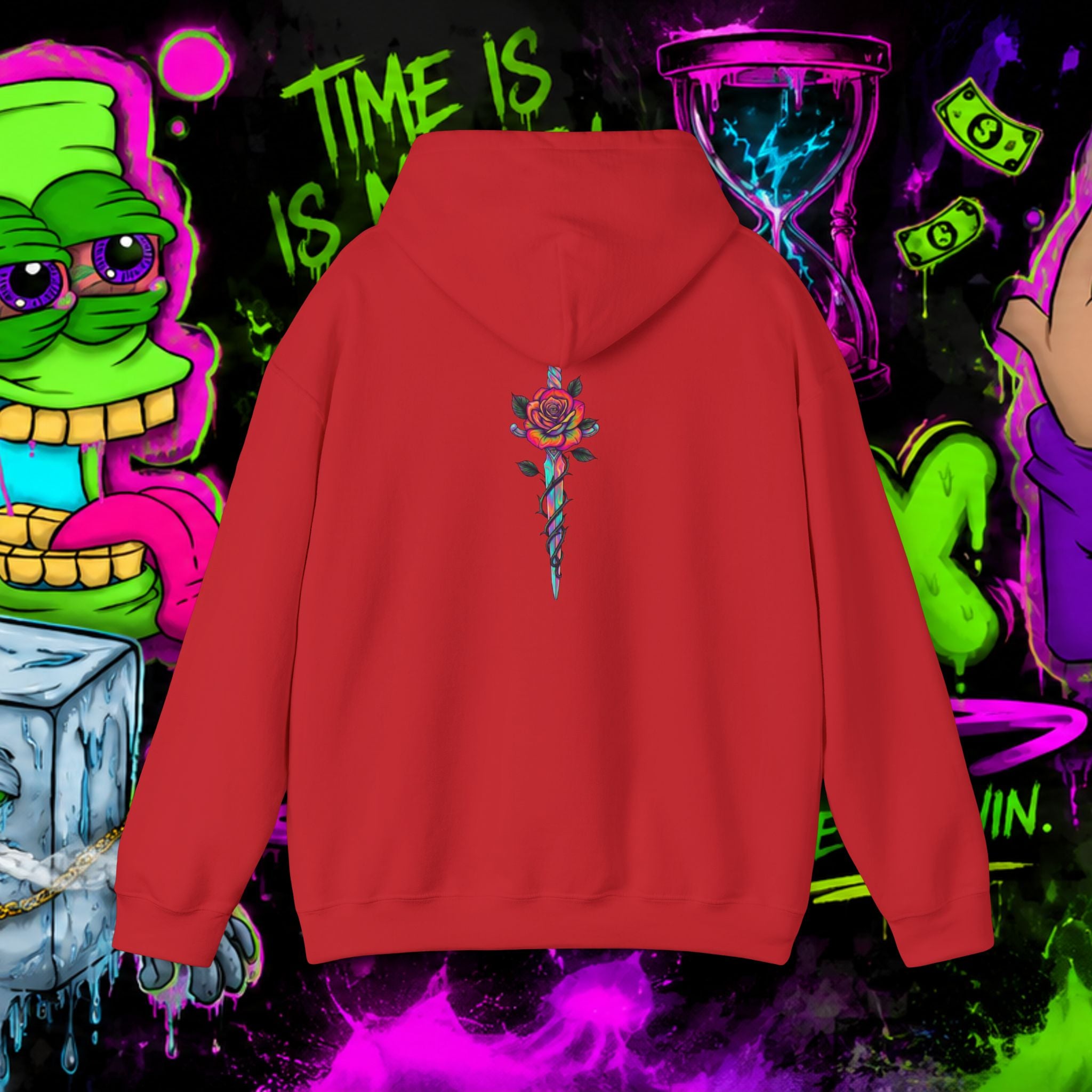 Loyalty Skull Hoodie — Back Rose Dagger Design