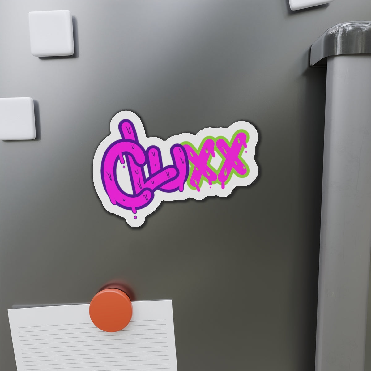 CLUXX Die-Cut Magnet | Neon Tag Logo