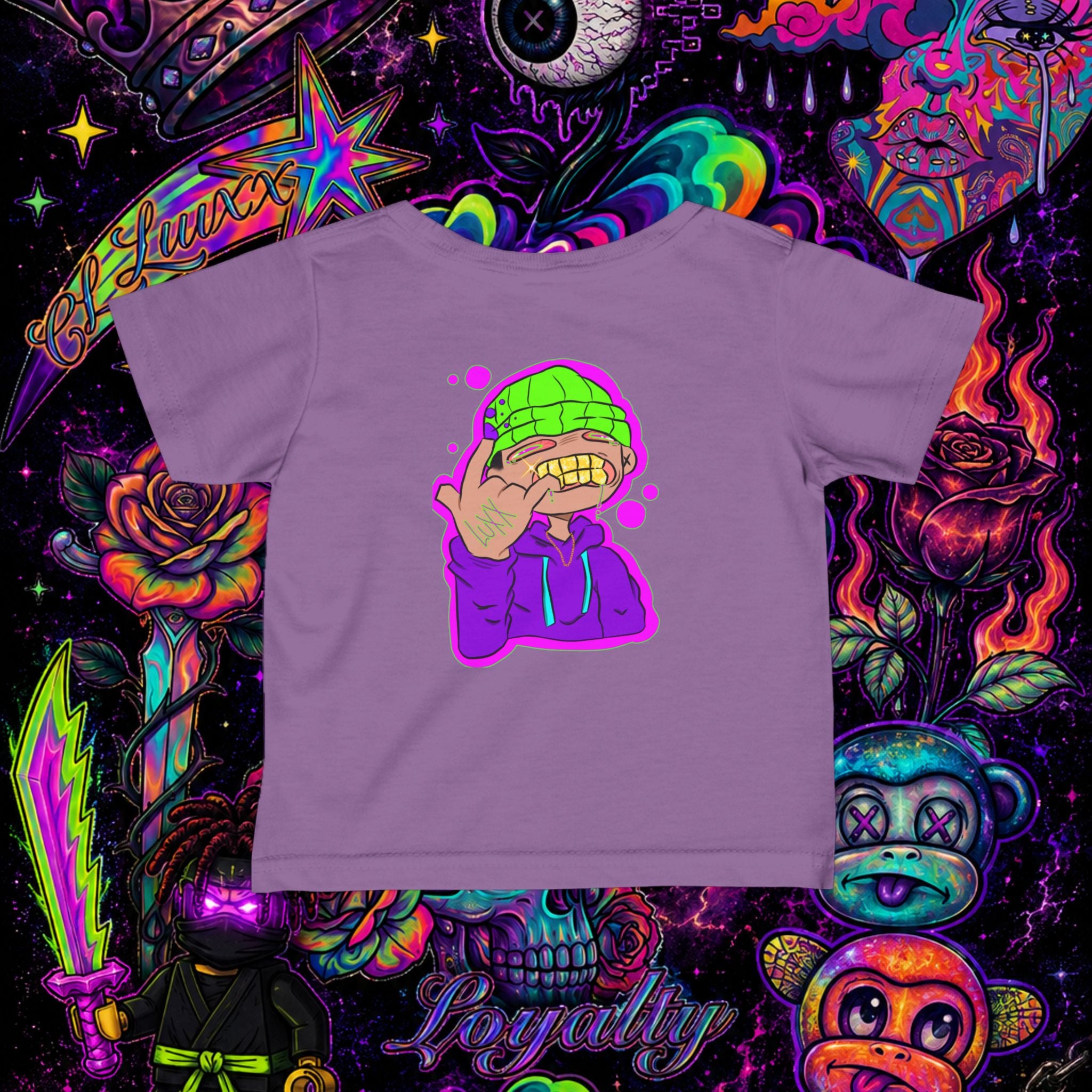Neon Ninja Infant Tee | Cartoon Graphic Baby T-Shirt