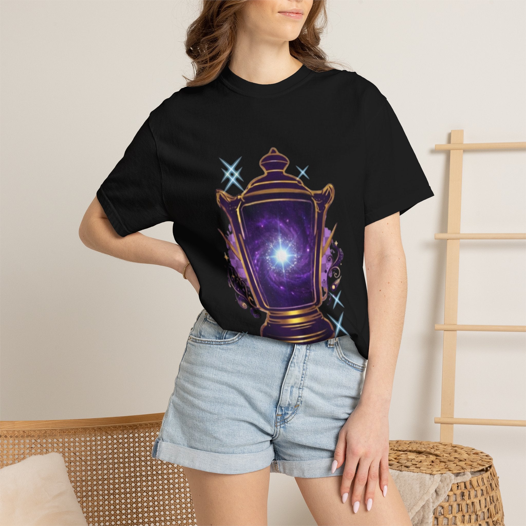 Mystic Lantern & Loyalty Skull Tee | Heavyweight Garment-Dyed Graphic T-Shirt