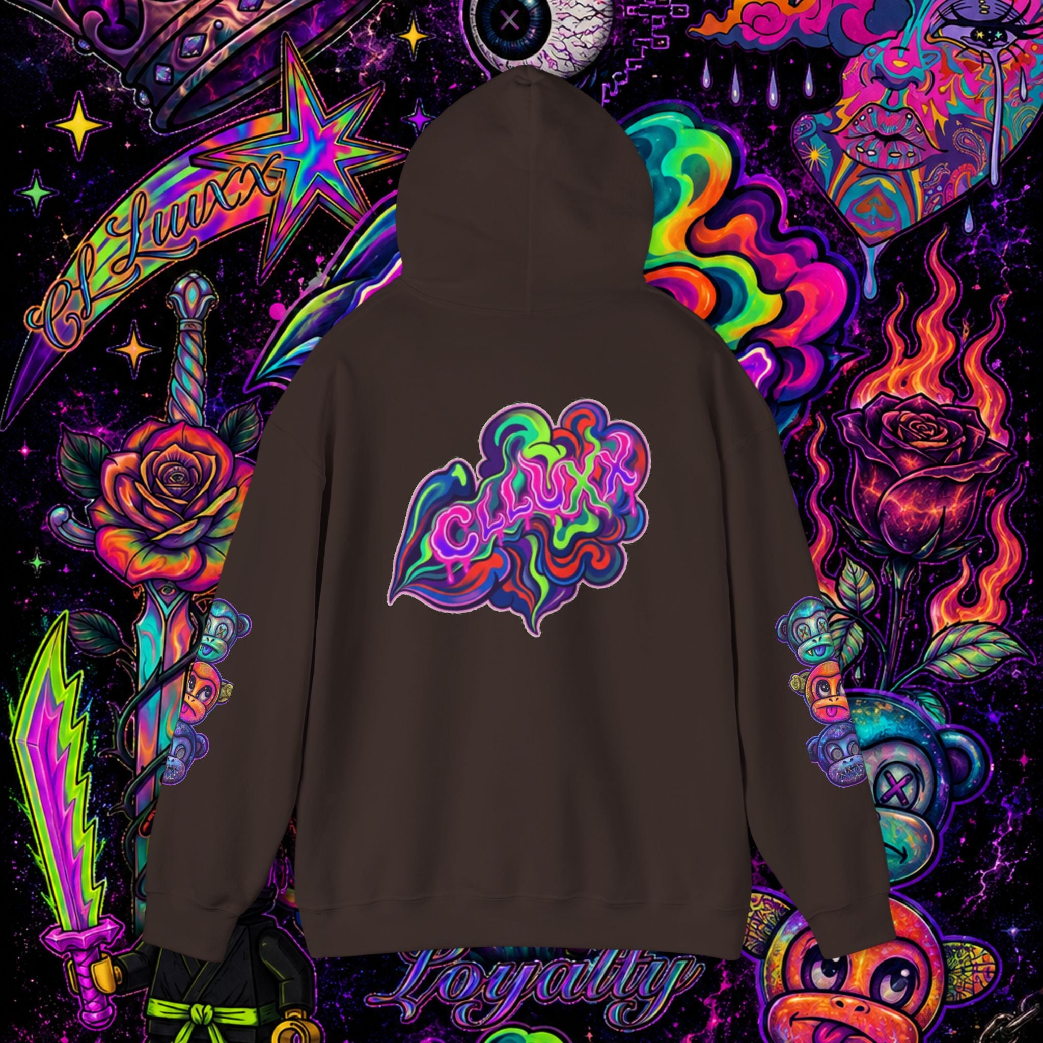 Psychedelic Heart Hoodie | CL LUXX Premium Graphic Pullover Sweatshirt
