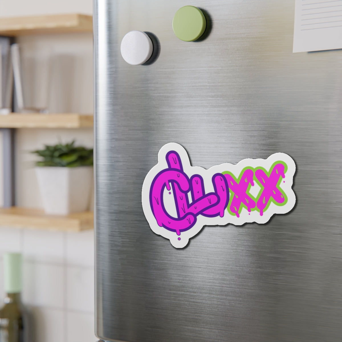 CLUXX Die-Cut Magnet | Neon Tag Logo