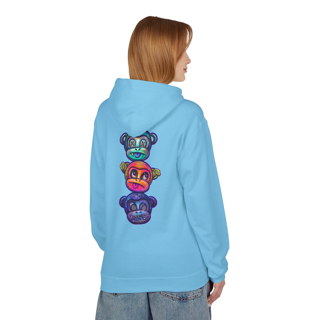 No Evil Hoodie – Burning Rose Streetwear Pullover | See No Evil Hear No Evil Speak No Evil | Graphic Fleece Hoodie