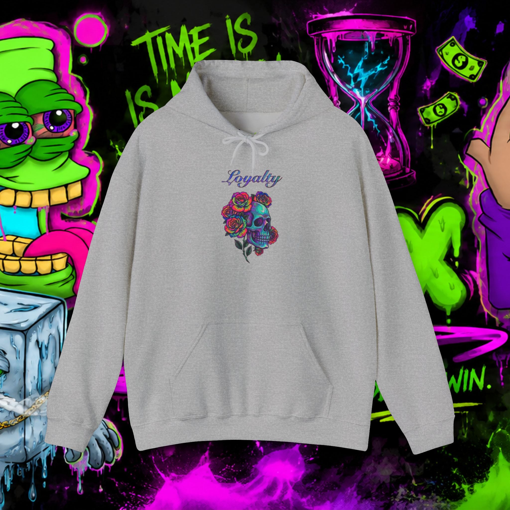 Loyalty Skull Hoodie — Back Rose Dagger Design