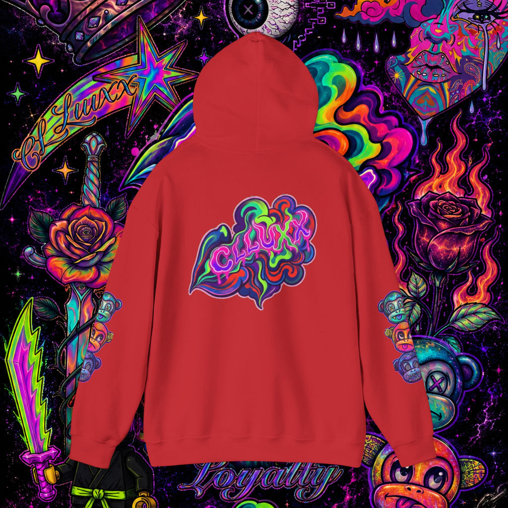 Psychedelic Heart Hoodie | CL LUXX Premium Graphic Pullover Sweatshirt
