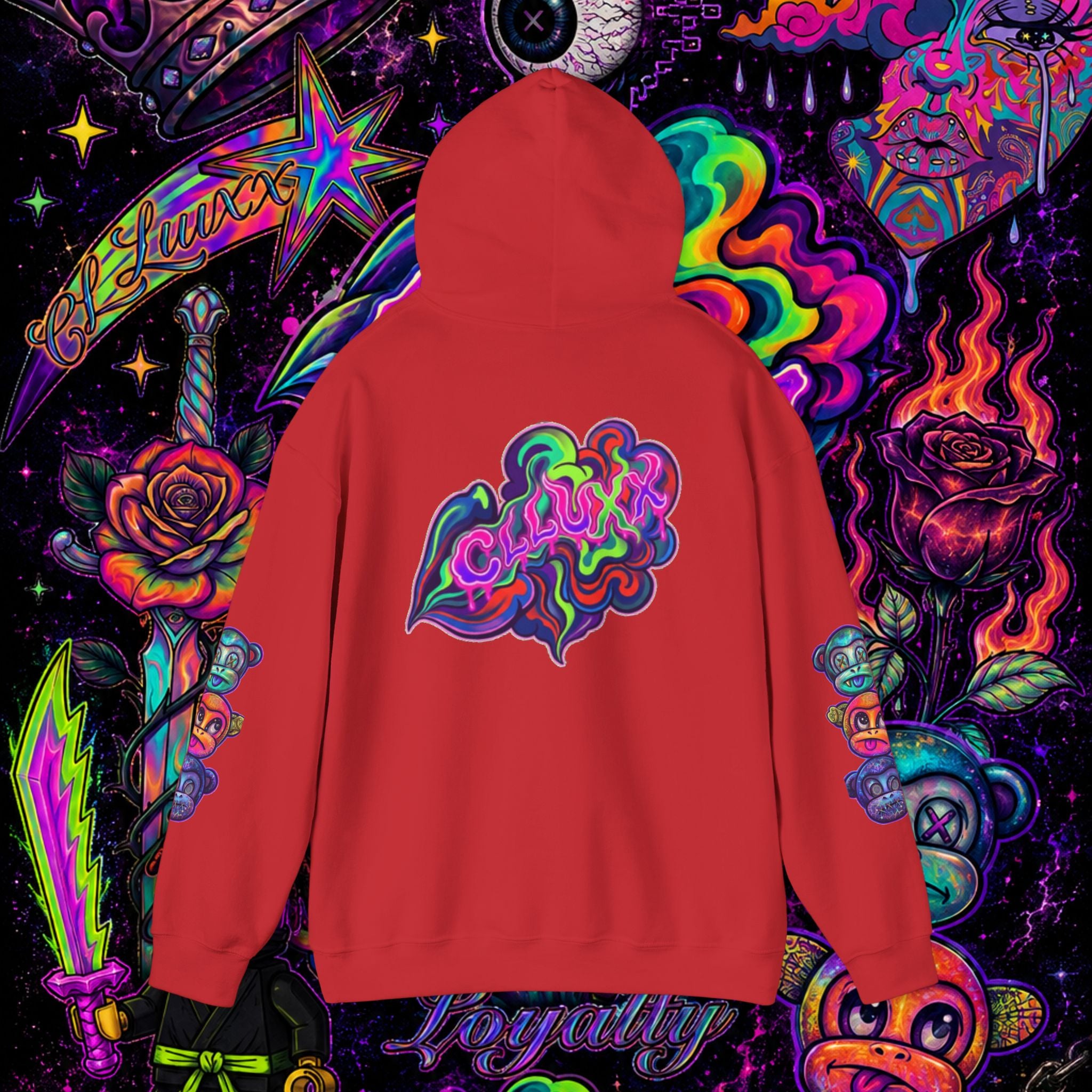 Psychedelic Heart Hoodie | CL LUXX Premium Graphic Pullover Sweatshirt