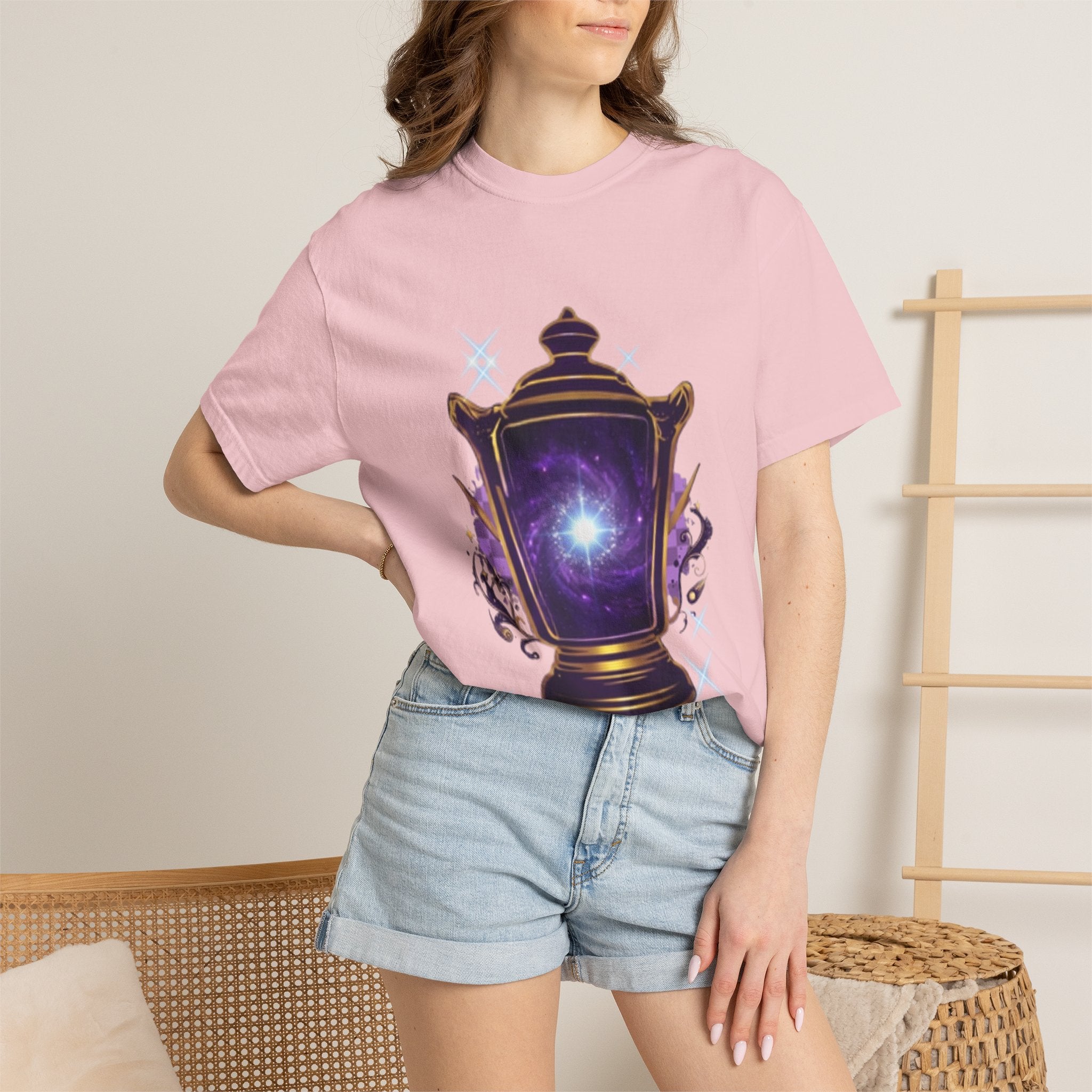Mystic Lantern & Loyalty Skull Tee | Heavyweight Garment-Dyed Graphic T-Shirt