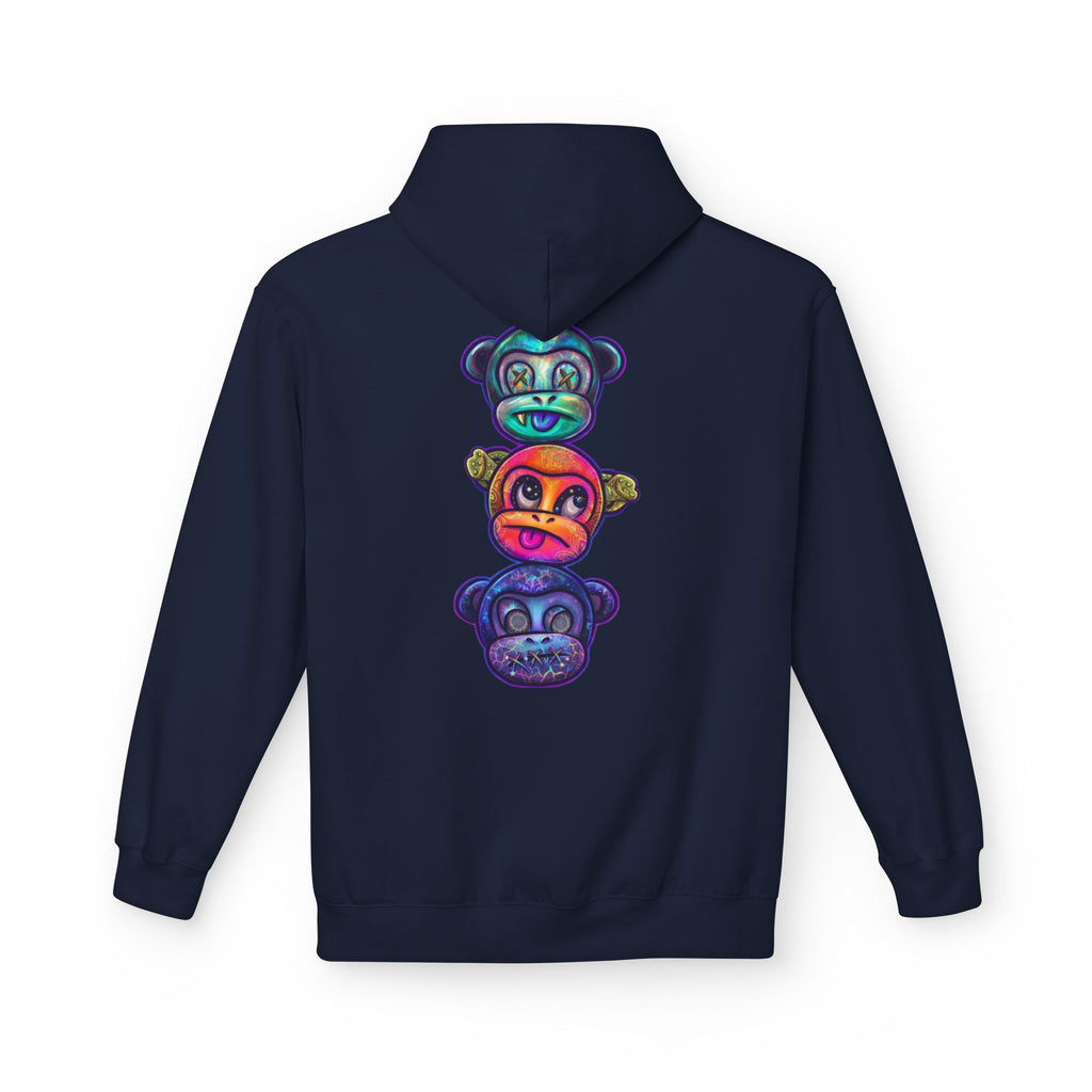 No Evil Hoodie – Burning Rose Streetwear Pullover | See No Evil Hear No Evil Speak No Evil | Graphic Fleece Hoodie