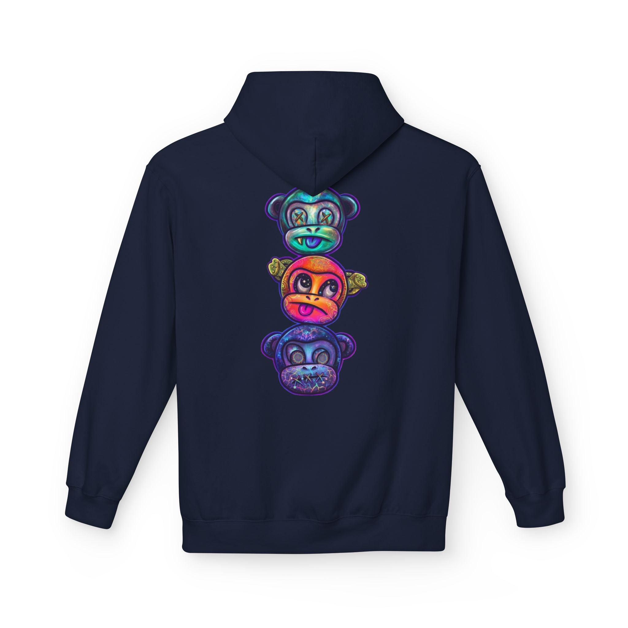 No Evil Hoodie – Burning Rose Streetwear Pullover | See No Evil Hear No Evil Speak No Evil | Graphic Fleece Hoodie