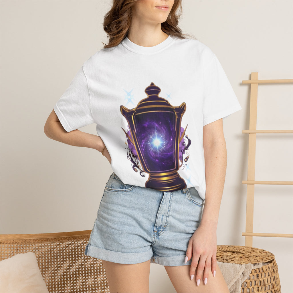 Mystic Lantern & Loyalty Skull Tee | Heavyweight Garment-Dyed Graphic T-Shirt