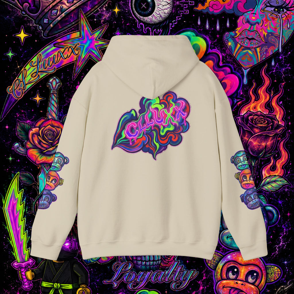 Psychedelic Heart Hoodie | CL LUXX Premium Graphic Pullover Sweatshirt