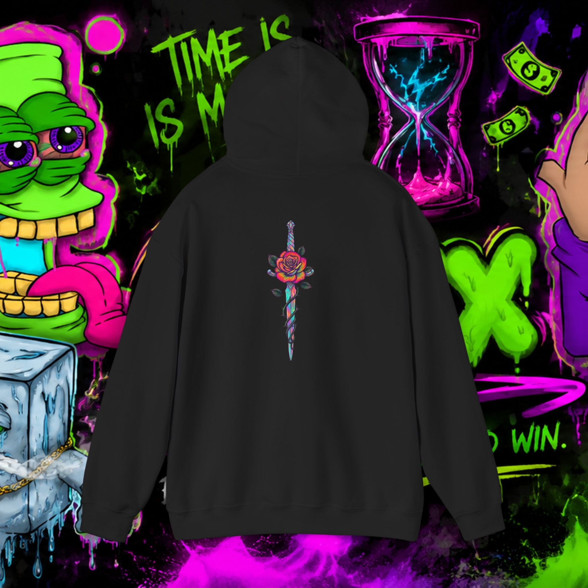 Loyalty Skull Hoodie — Back Rose Dagger Design