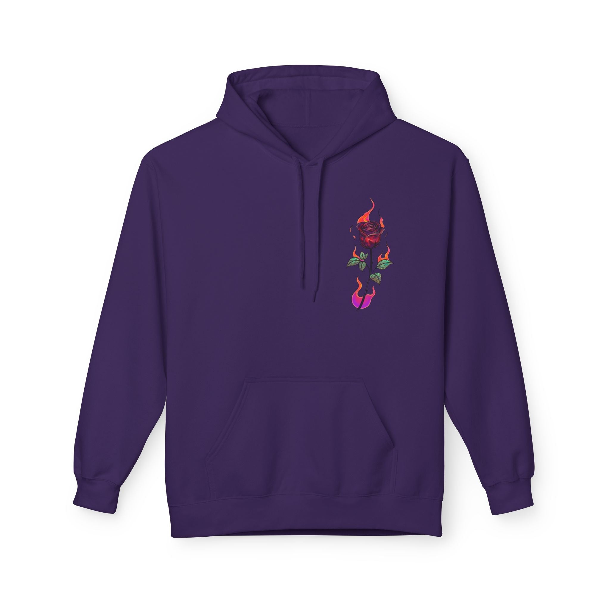 No Evil Hoodie – Burning Rose Streetwear Pullover | See No Evil Hear No Evil Speak No Evil | Graphic Fleece Hoodie