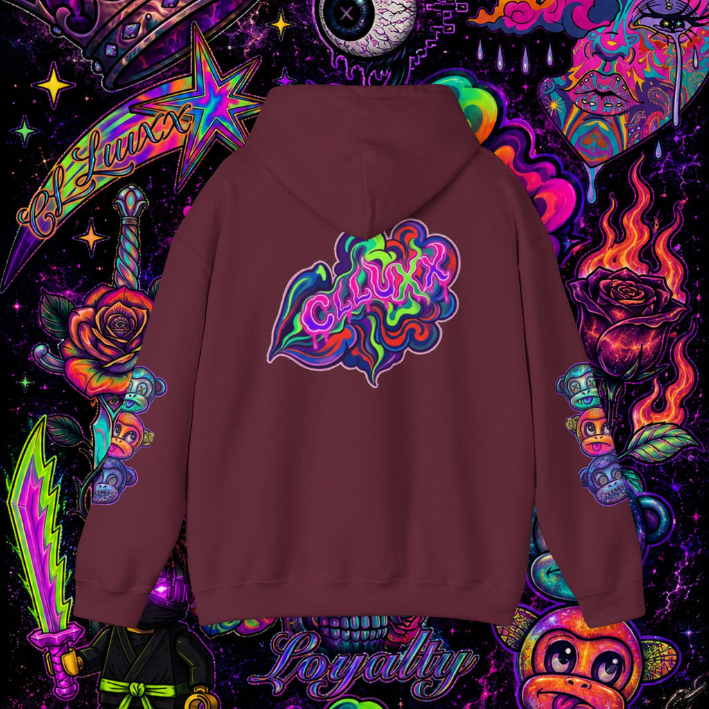 Psychedelic Heart Hoodie | CL LUXX Premium Graphic Pullover Sweatshirt