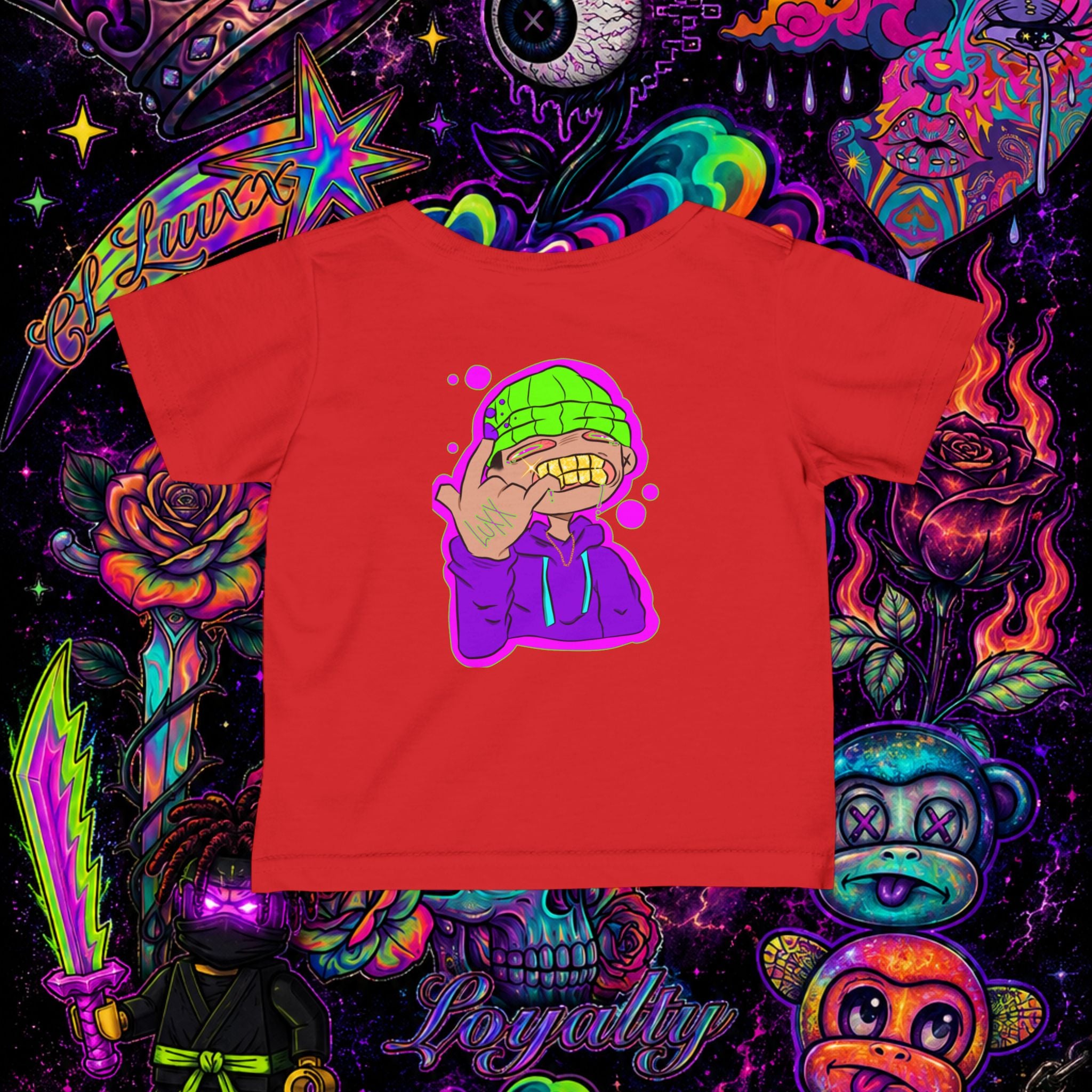 Neon Ninja Infant Tee | Cartoon Graphic Baby T-Shirt