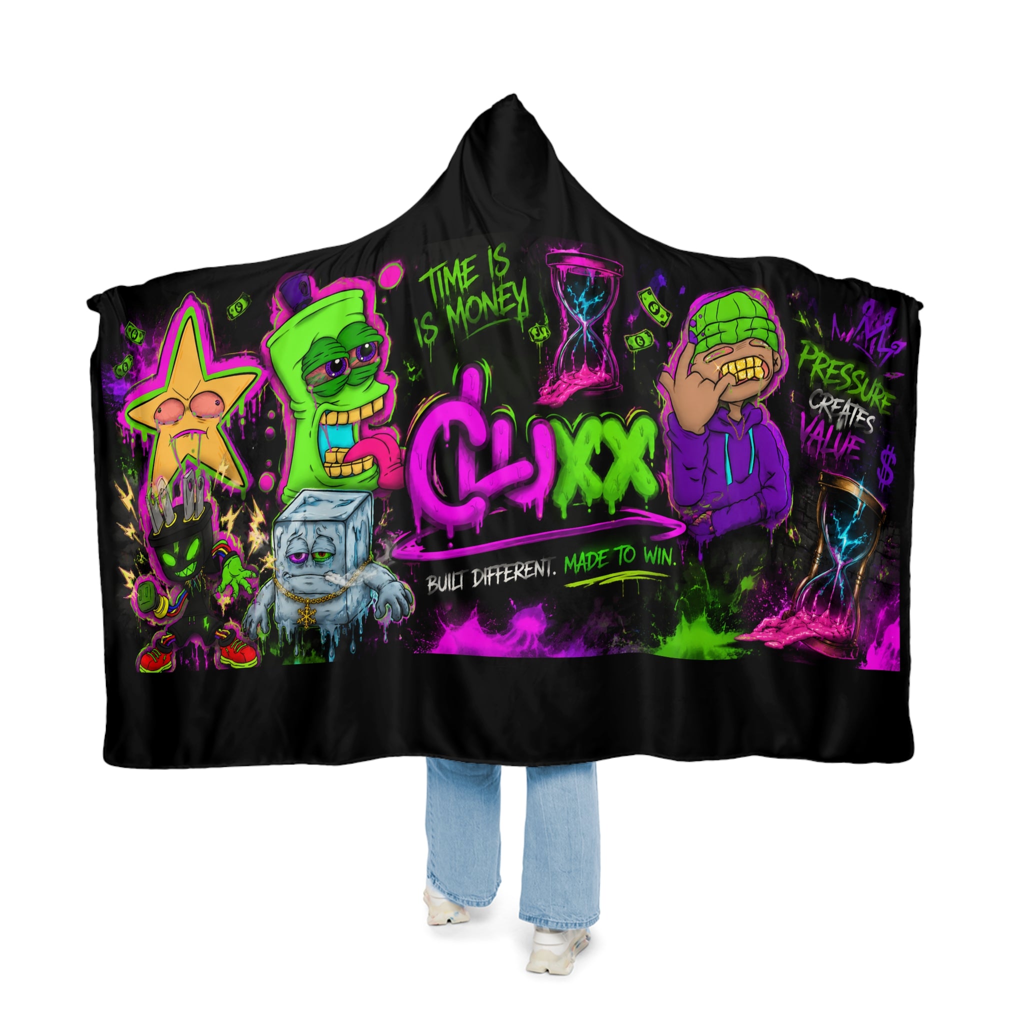 CL LUXX Time Is Money Hooded Blanket