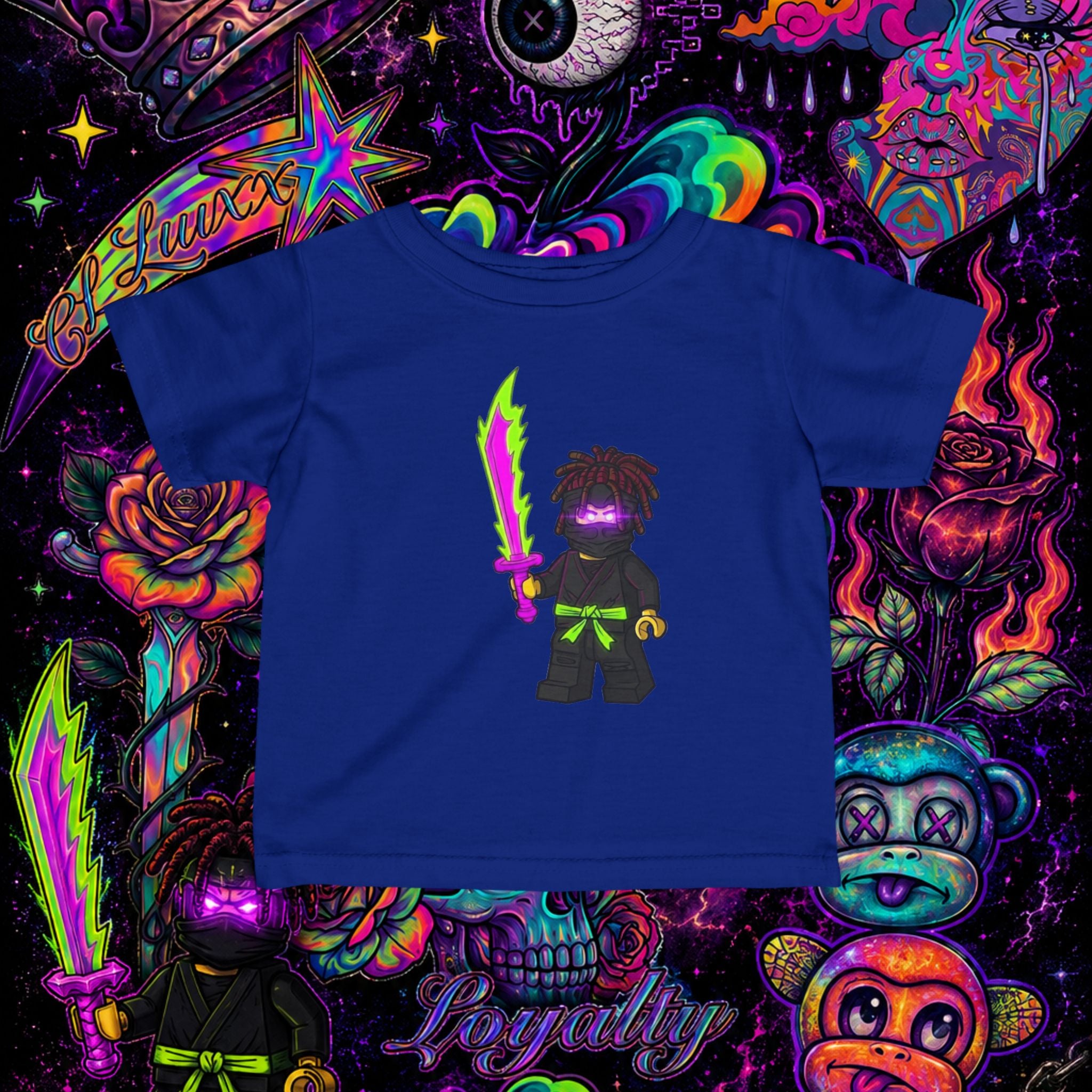 Neon Ninja Infant Tee | Cartoon Graphic Baby T-Shirt