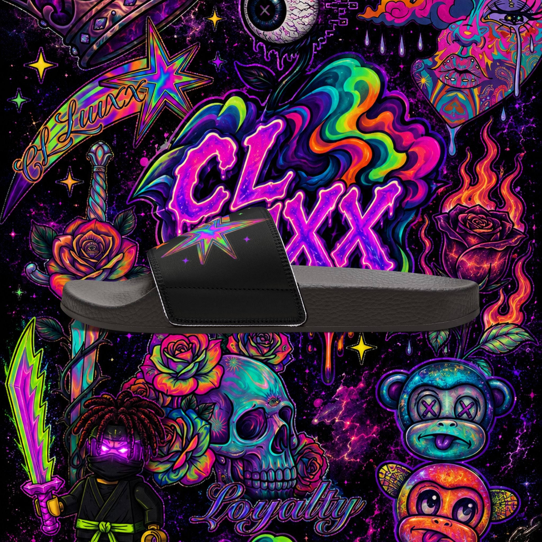 CL LUXX Cosmic Star Slide Sandals | Removable Strap Comfort Slide