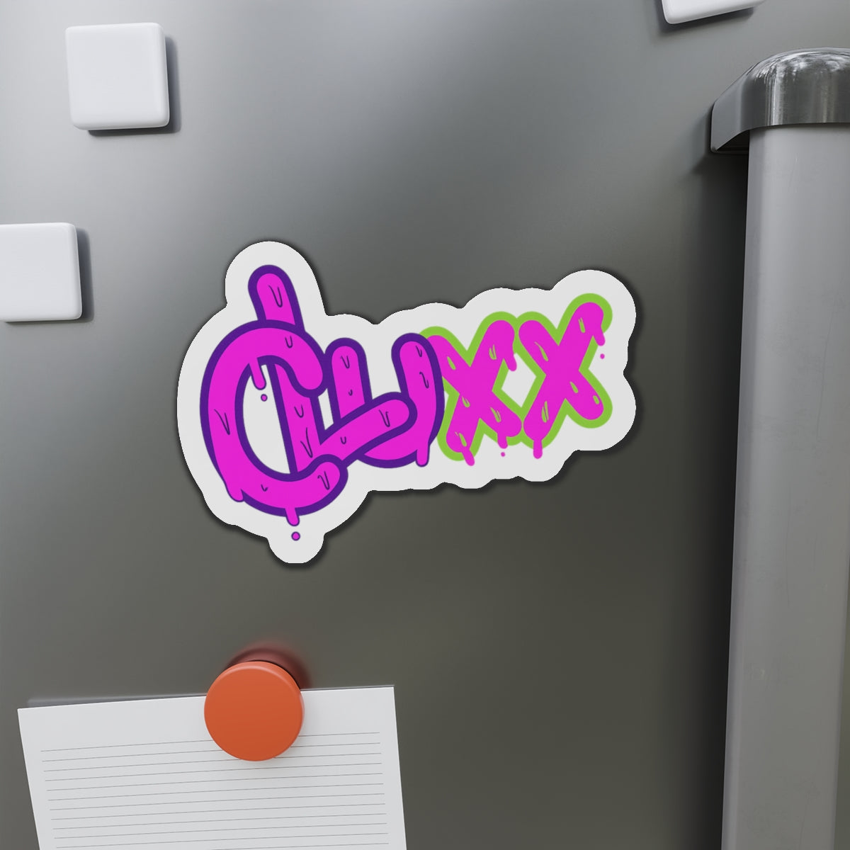 CLUXX Die-Cut Magnet | Neon Tag Logo