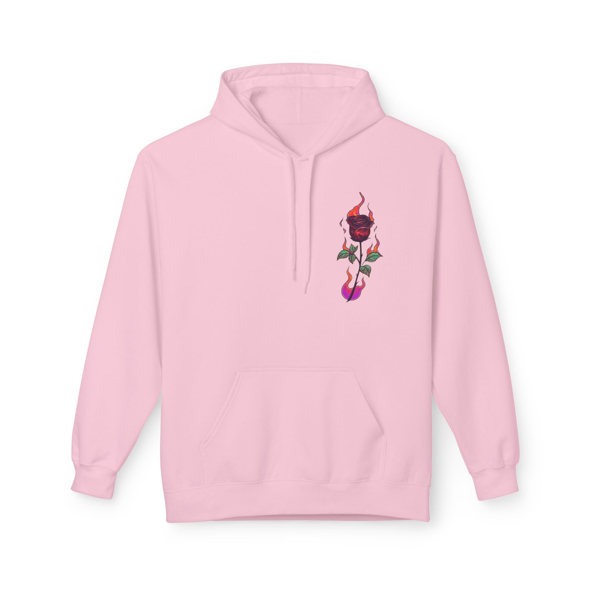 No Evil Hoodie – Burning Rose Streetwear Pullover | See No Evil Hear No Evil Speak No Evil | Graphic Fleece Hoodie