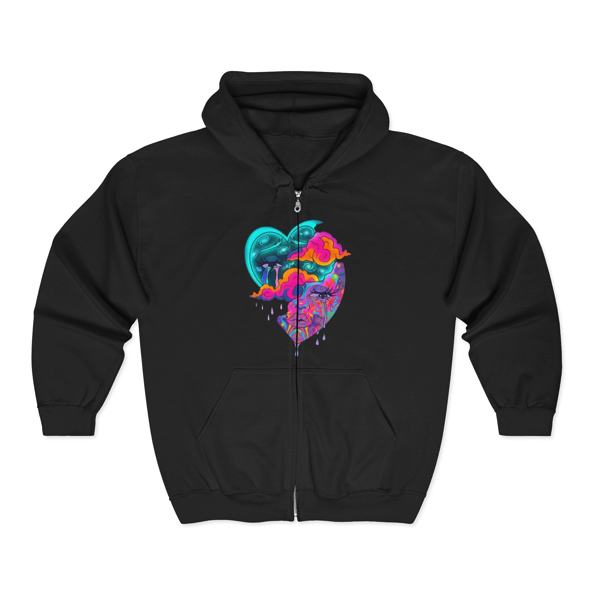 Split Heart Zip Hoodie – CL LUXX Graphic Streetwear