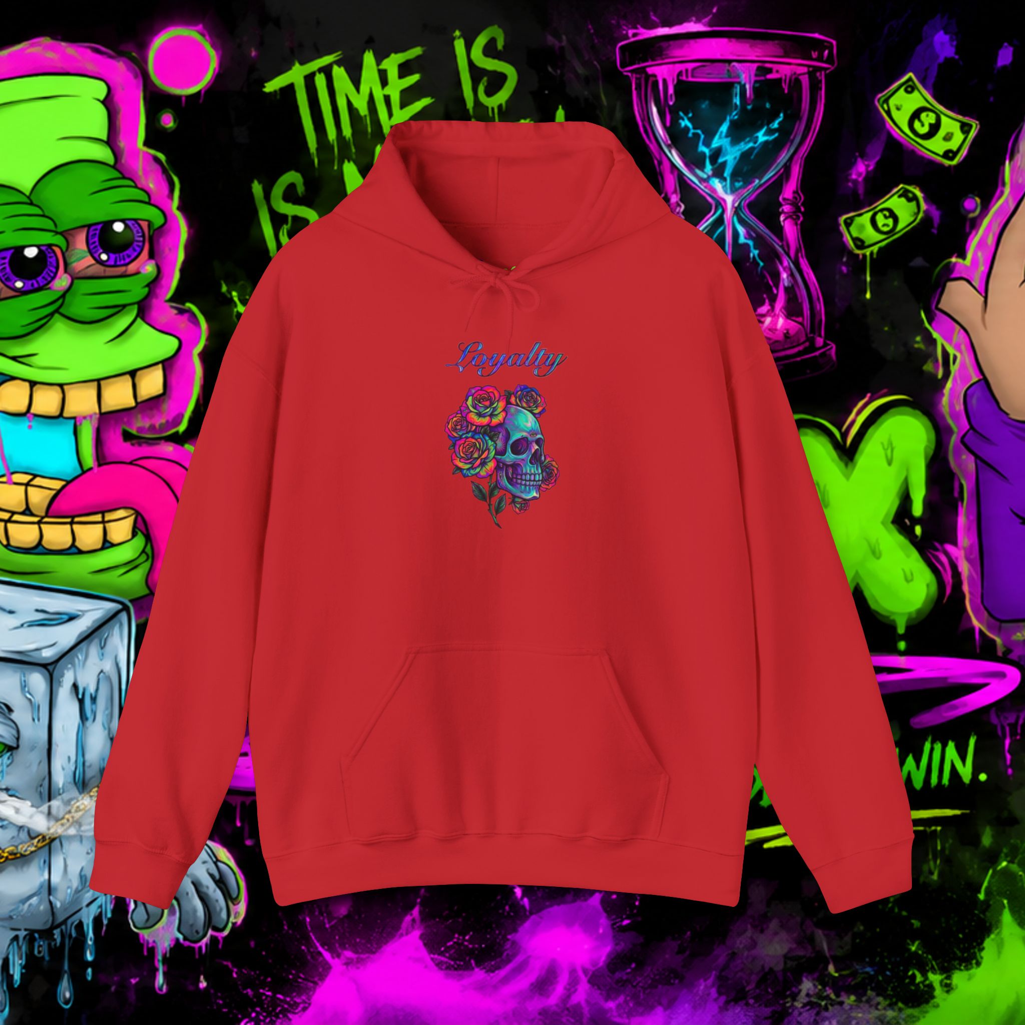 Loyalty Skull Hoodie — Back Rose Dagger Design