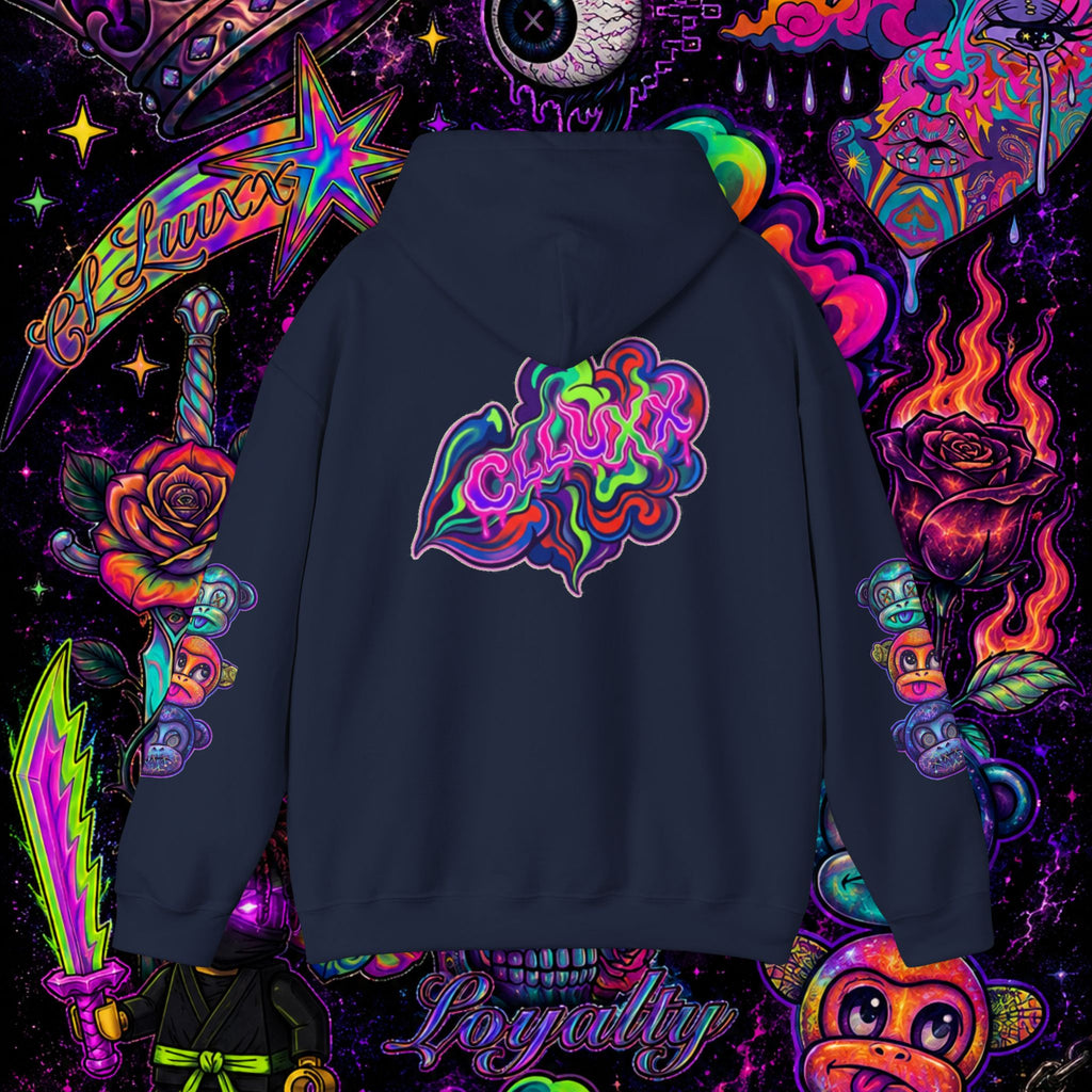 Psychedelic Heart Hoodie | CL LUXX Premium Graphic Pullover Sweatshirt