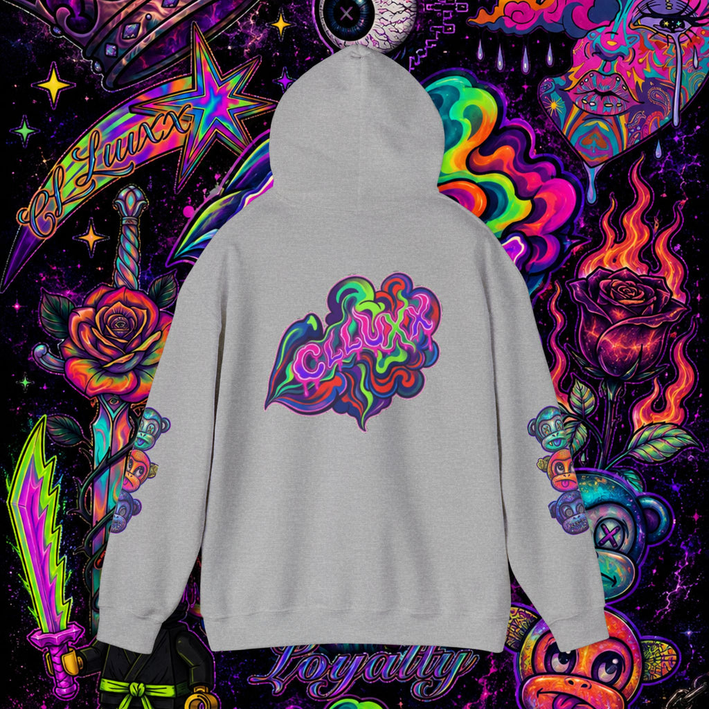 Psychedelic Heart Hoodie | CL LUXX Premium Graphic Pullover Sweatshirt