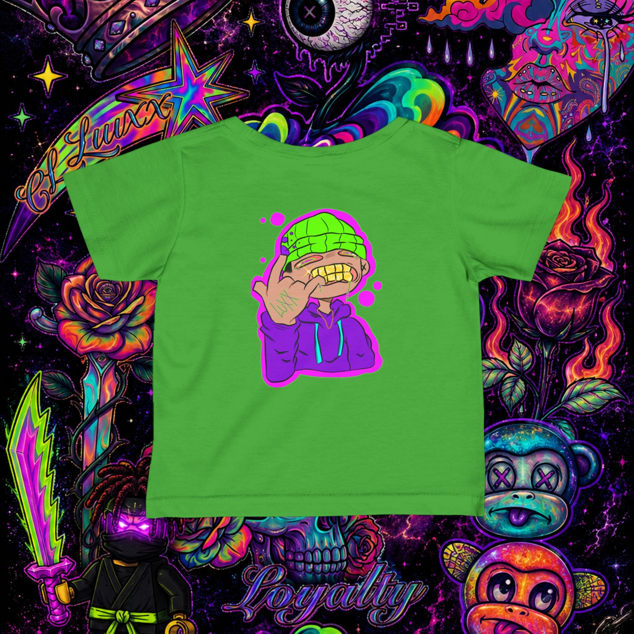Neon Ninja Infant Tee | Cartoon Graphic Baby T-Shirt