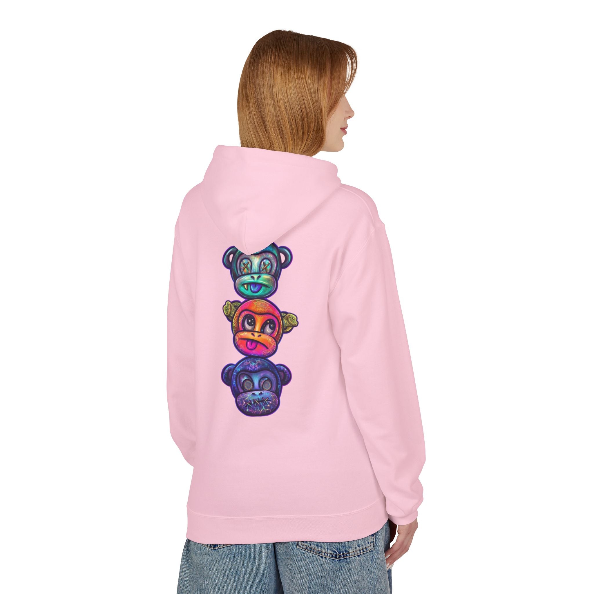 No Evil Hoodie – Burning Rose Streetwear Pullover | See No Evil Hear No Evil Speak No Evil | Graphic Fleece Hoodie