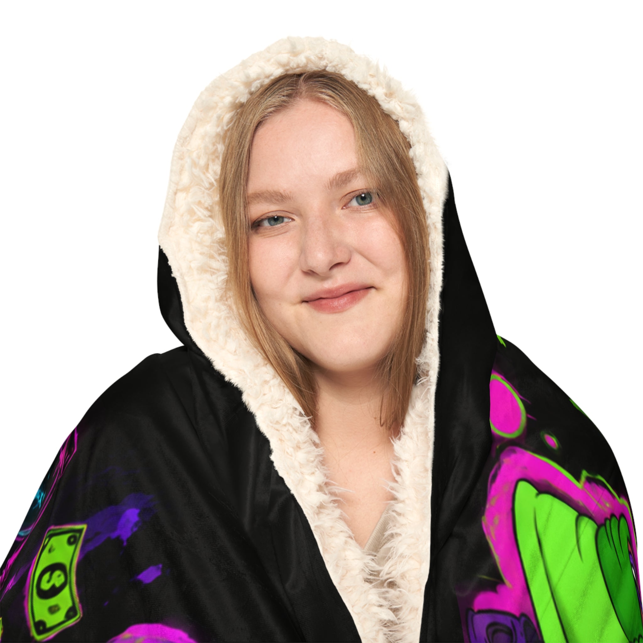 CL LUXX Time Is Money Hooded Blanket