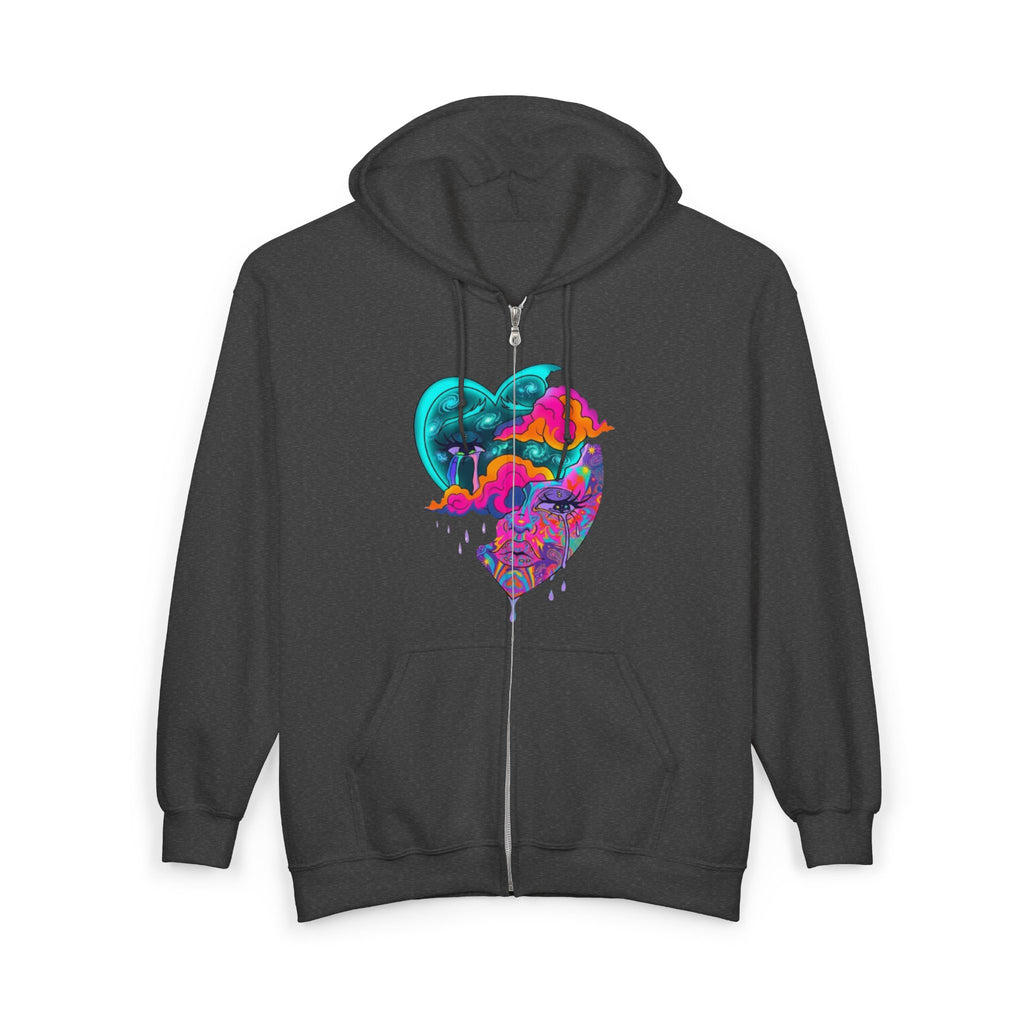 Split Heart Zip Hoodie – CL LUXX Graphic Streetwear