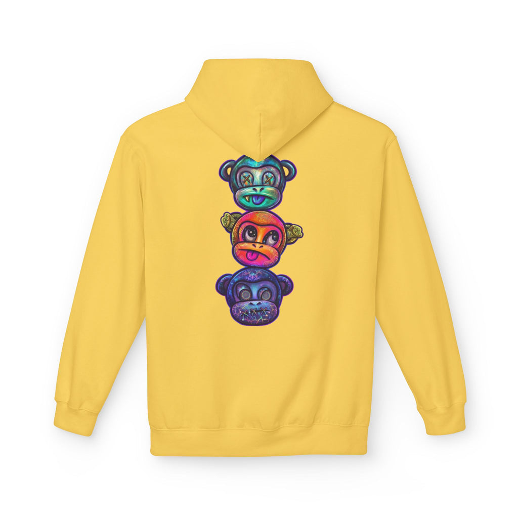 No Evil Hoodie – Burning Rose Streetwear Pullover | See No Evil Hear No Evil Speak No Evil | Graphic Fleece Hoodie