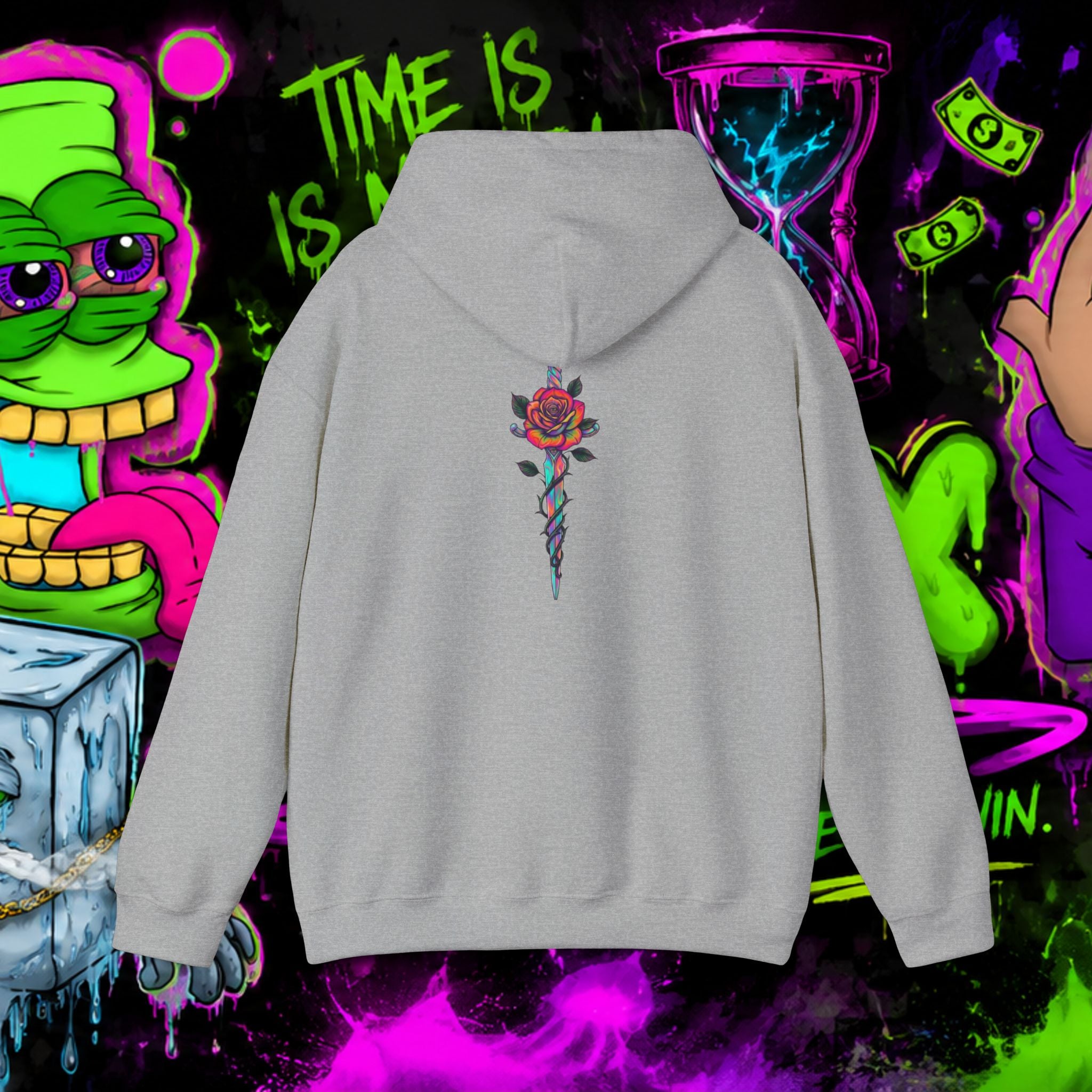 Loyalty Skull Hoodie — Back Rose Dagger Design