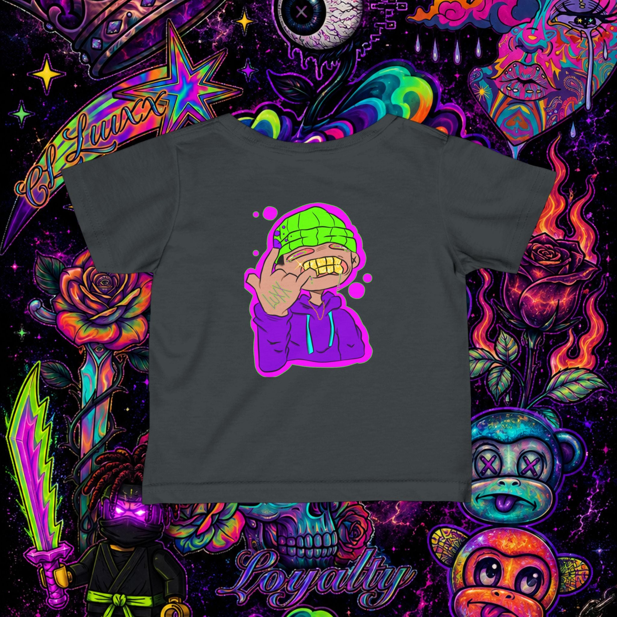Neon Ninja Infant Tee | Cartoon Graphic Baby T-Shirt