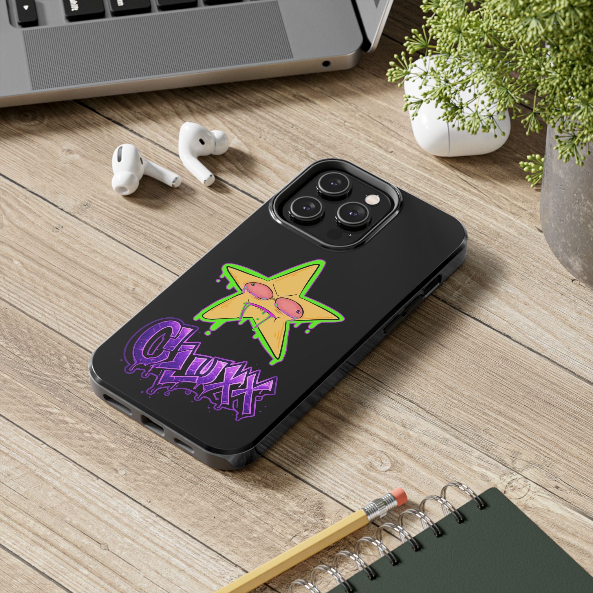 Benny The Star & CLUXX Phone Case,  Black Graphic Phone Case.