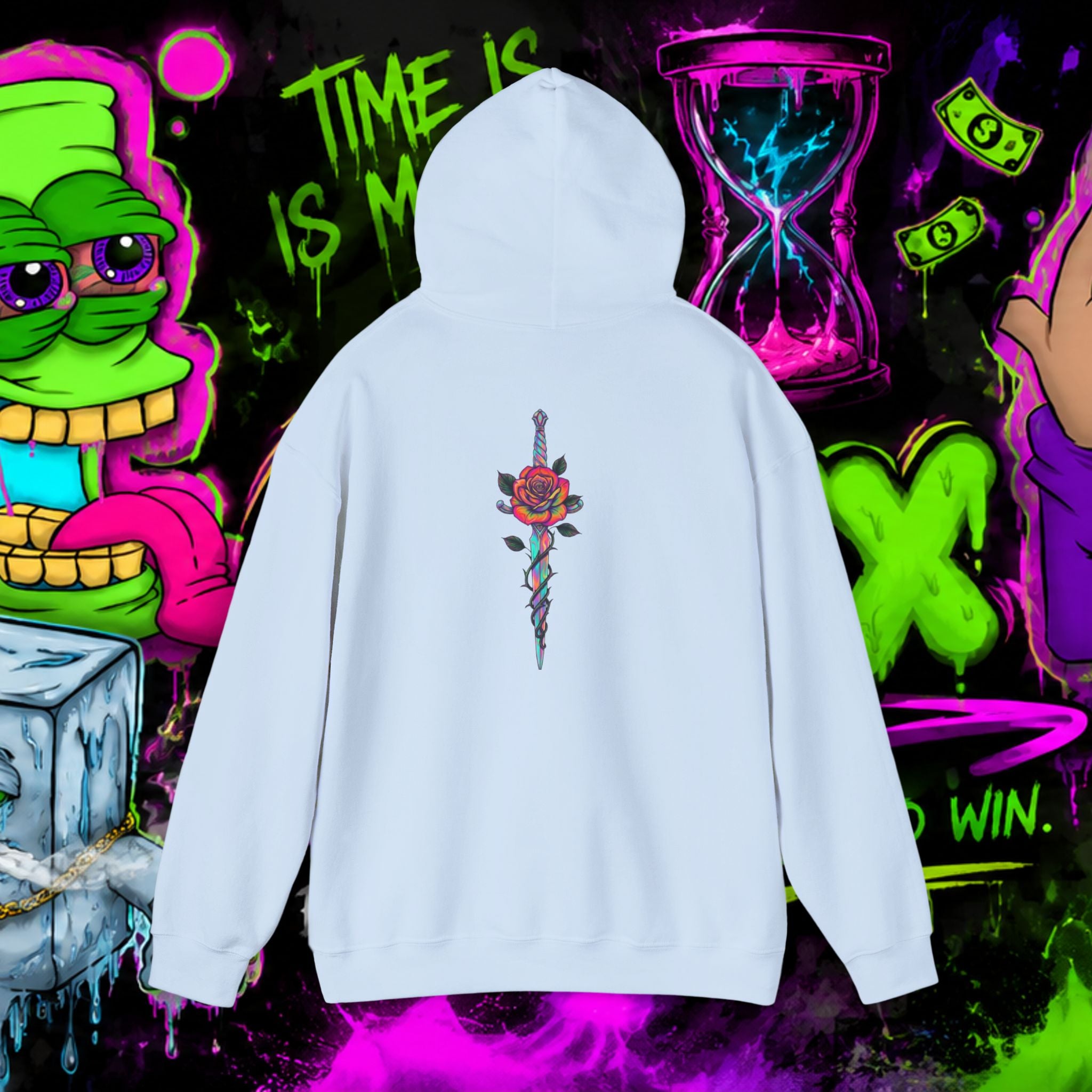 Loyalty Skull Hoodie — Back Rose Dagger Design