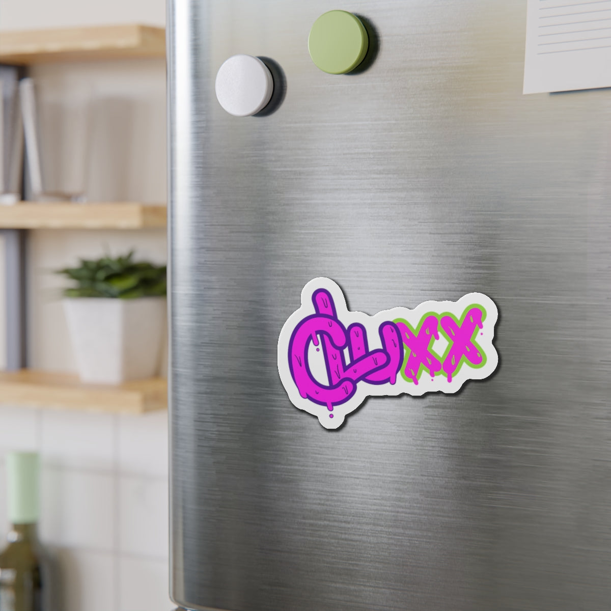 CLUXX Die-Cut Magnet | Neon Tag Logo