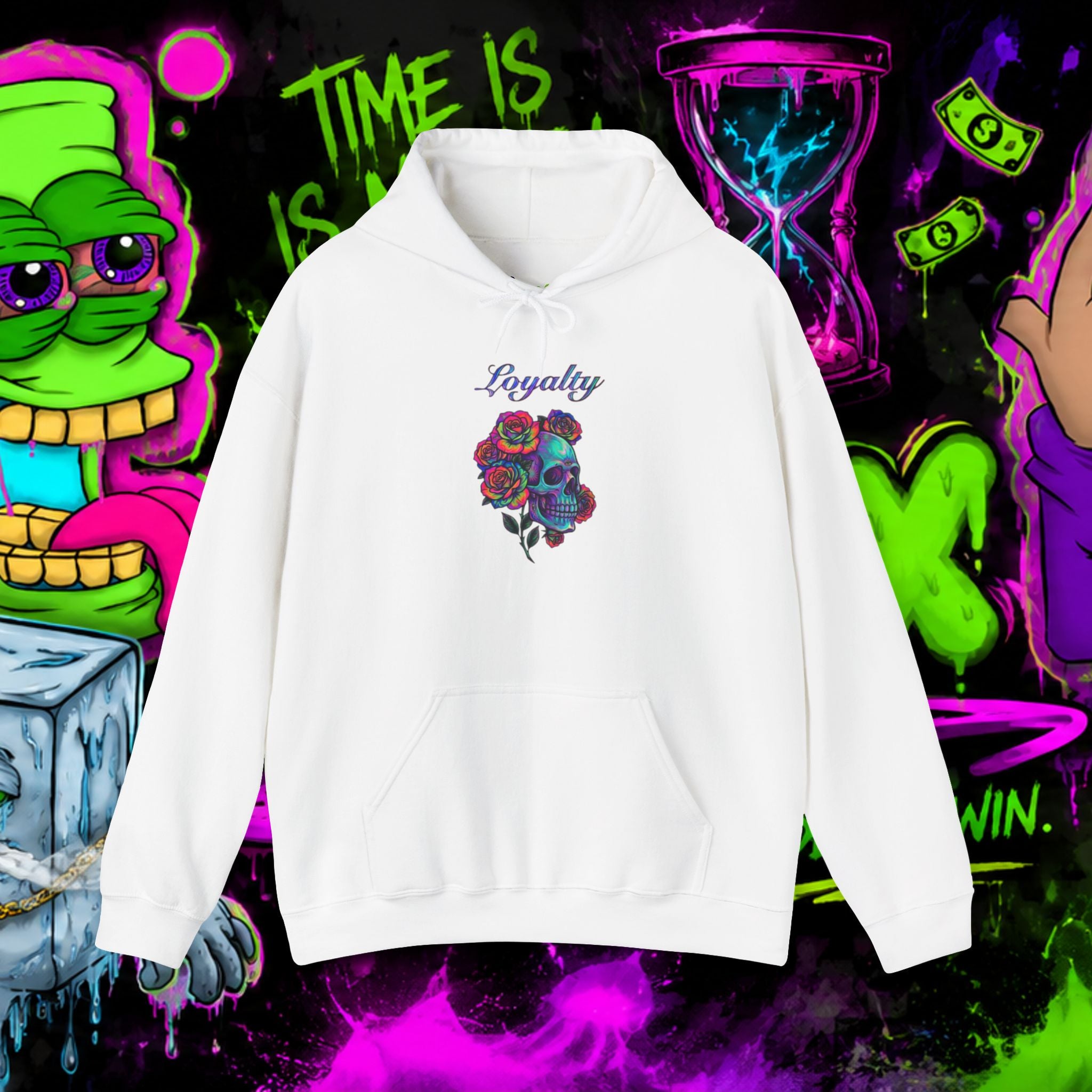 Loyalty Skull Hoodie — Back Rose Dagger Design