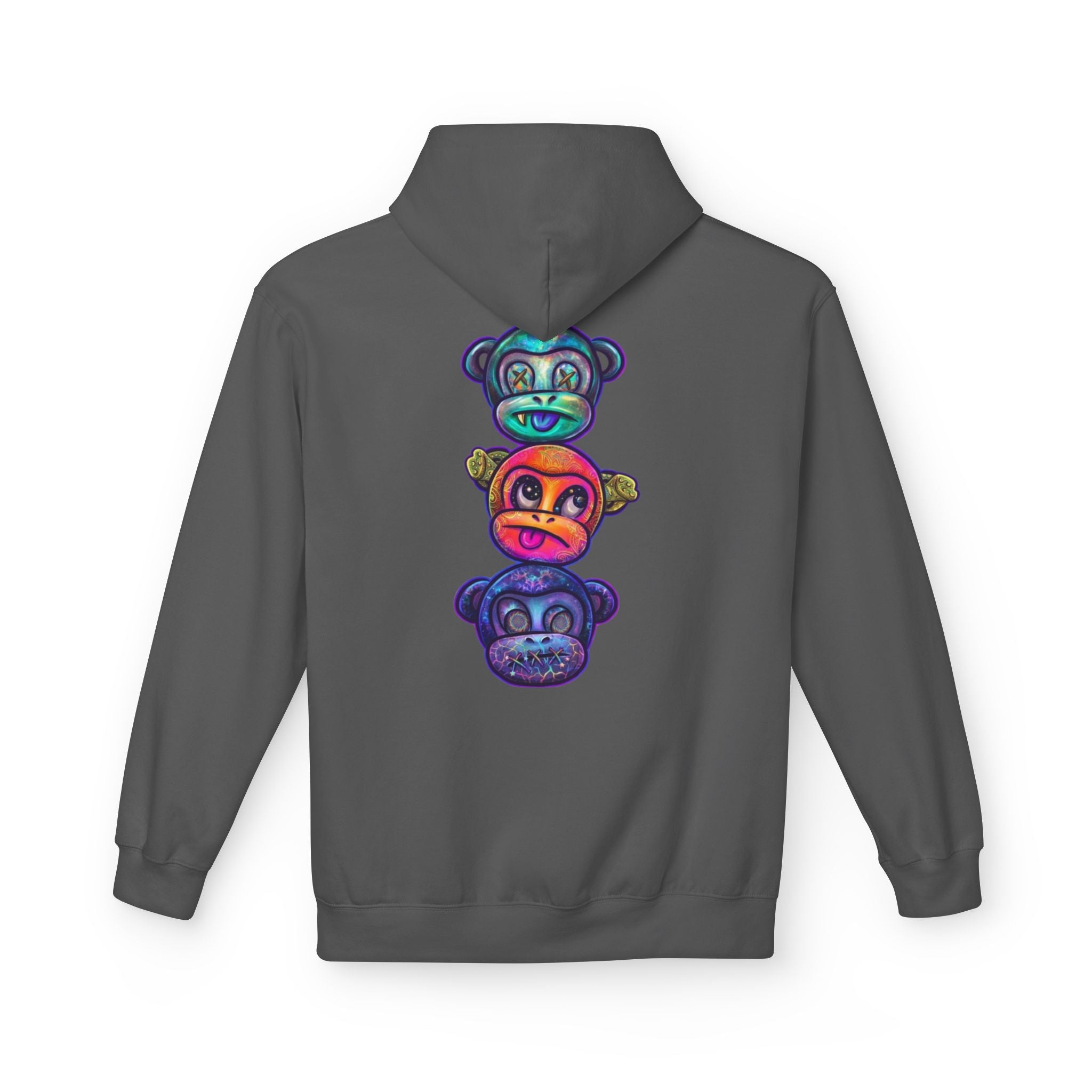 No Evil Hoodie – Burning Rose Streetwear Pullover | See No Evil Hear No Evil Speak No Evil | Graphic Fleece Hoodie