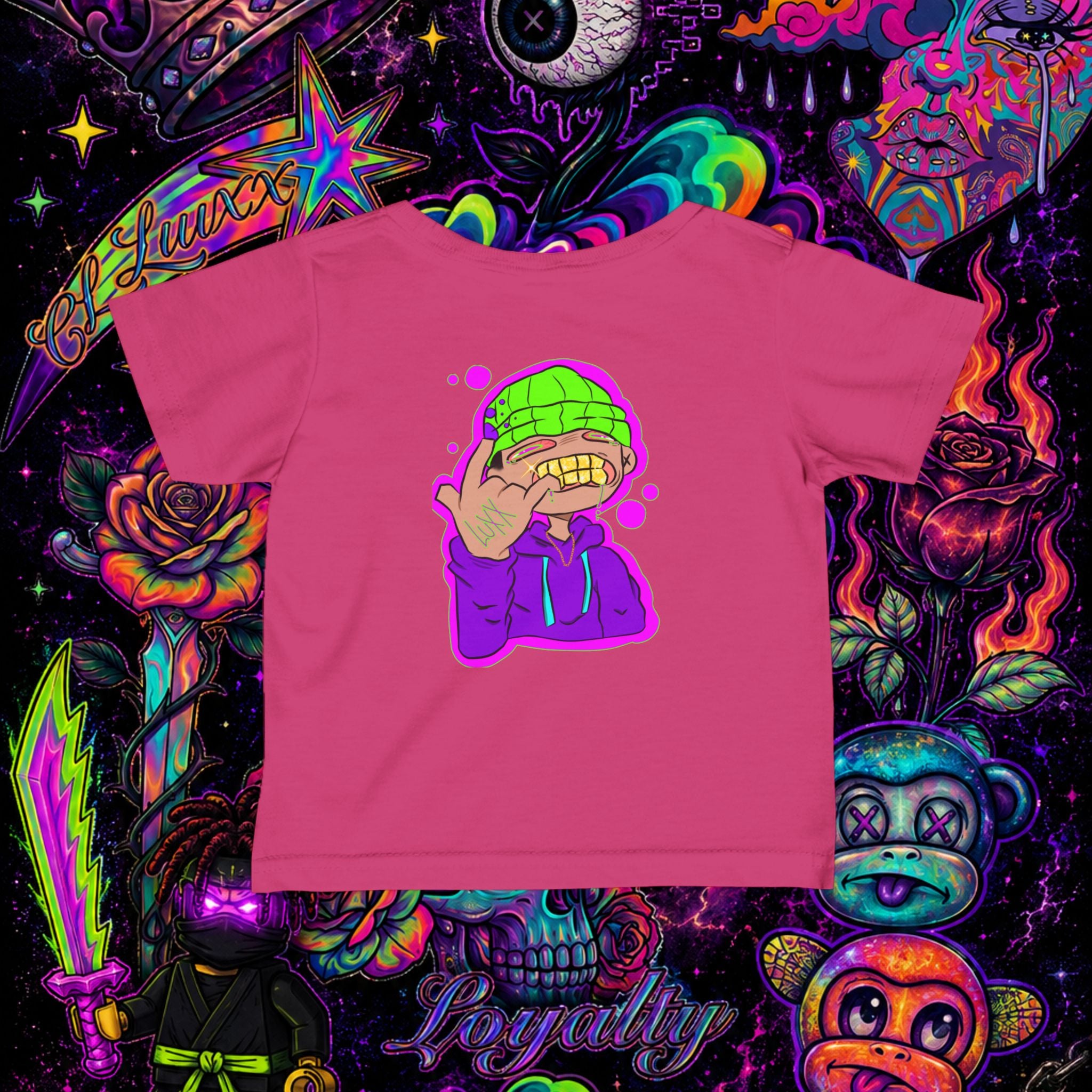 Neon Ninja Infant Tee | Cartoon Graphic Baby T-Shirt