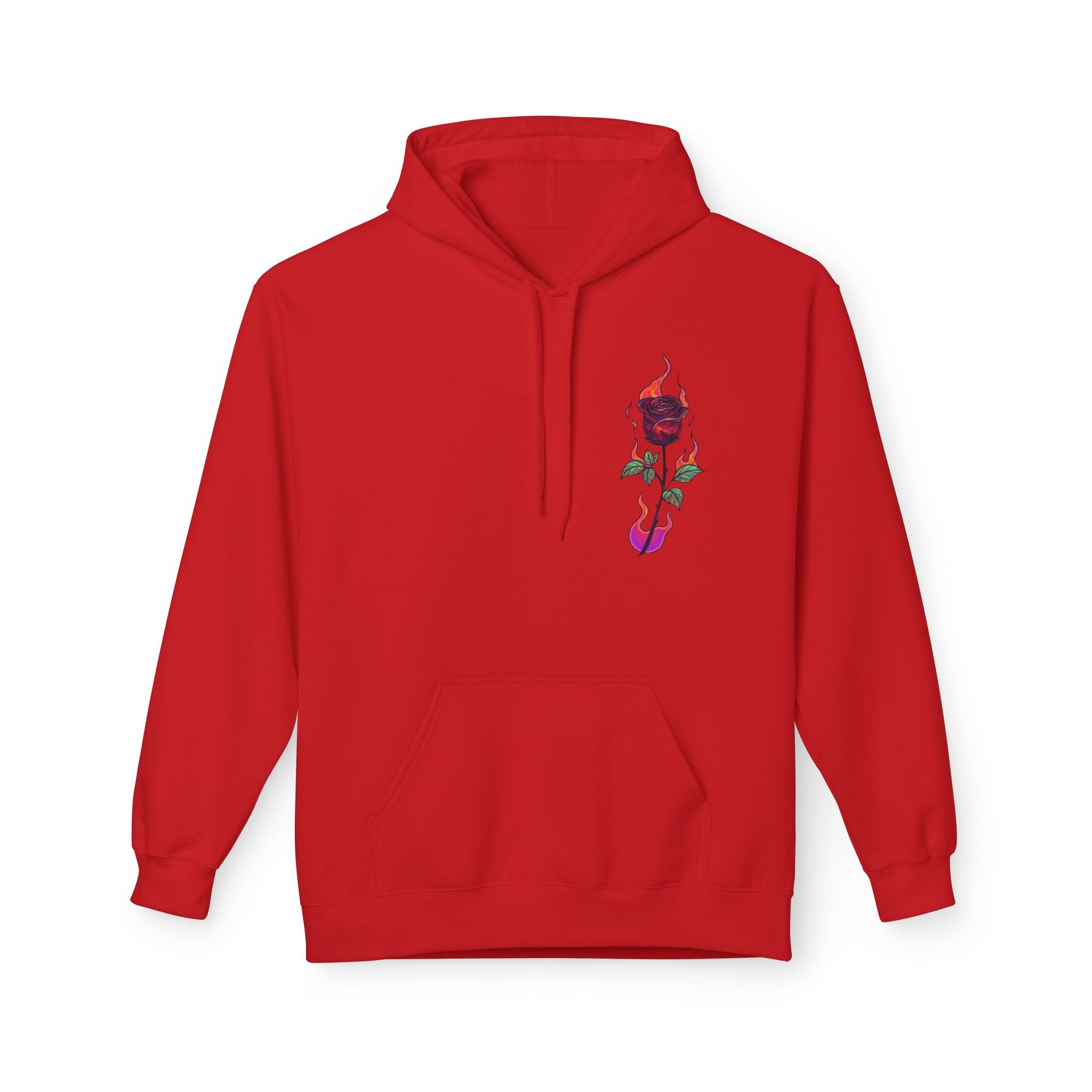 No Evil Hoodie – Burning Rose Streetwear Pullover | See No Evil Hear No Evil Speak No Evil | Graphic Fleece Hoodie