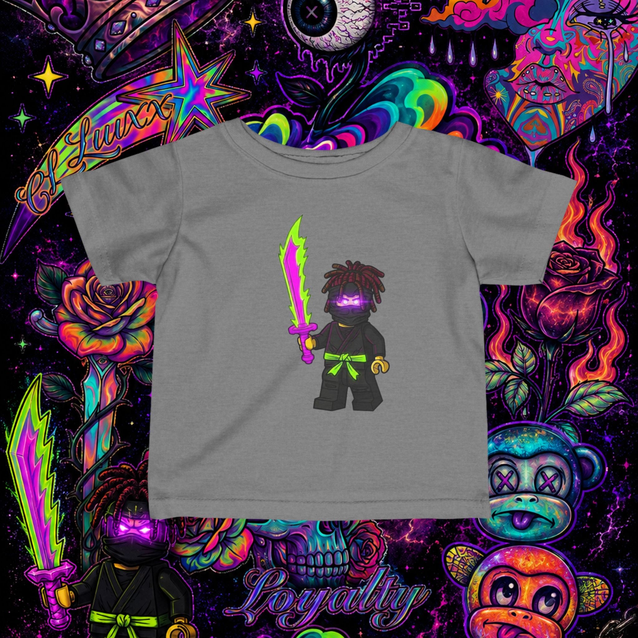 Neon Ninja Infant Tee | Cartoon Graphic Baby T-Shirt