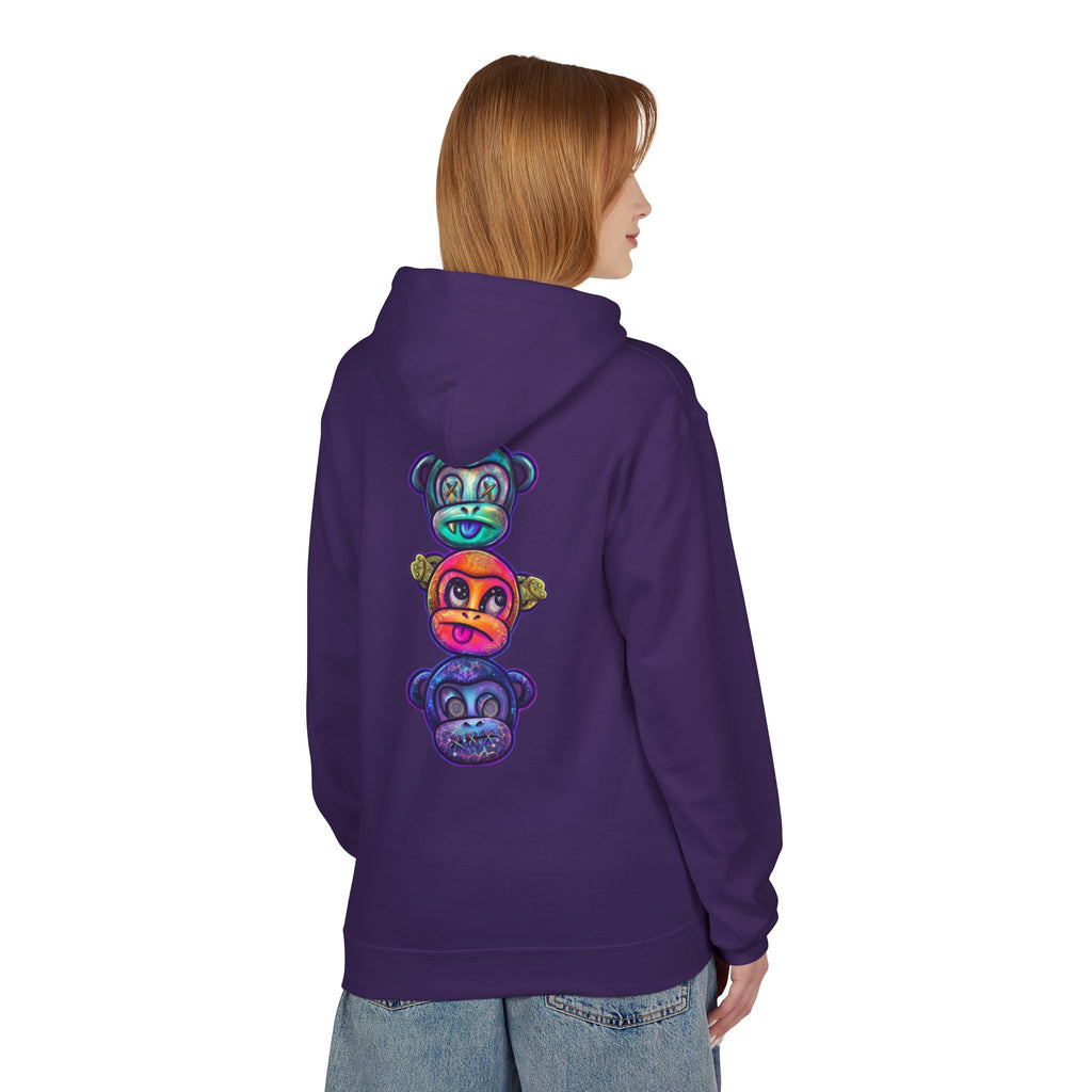 No Evil Hoodie – Burning Rose Streetwear Pullover | See No Evil Hear No Evil Speak No Evil | Graphic Fleece Hoodie