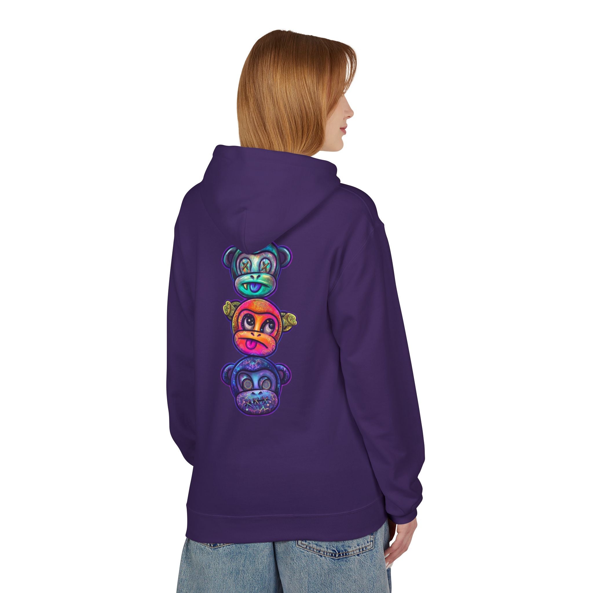 No Evil Hoodie – Burning Rose Streetwear Pullover | See No Evil Hear No Evil Speak No Evil | Graphic Fleece Hoodie