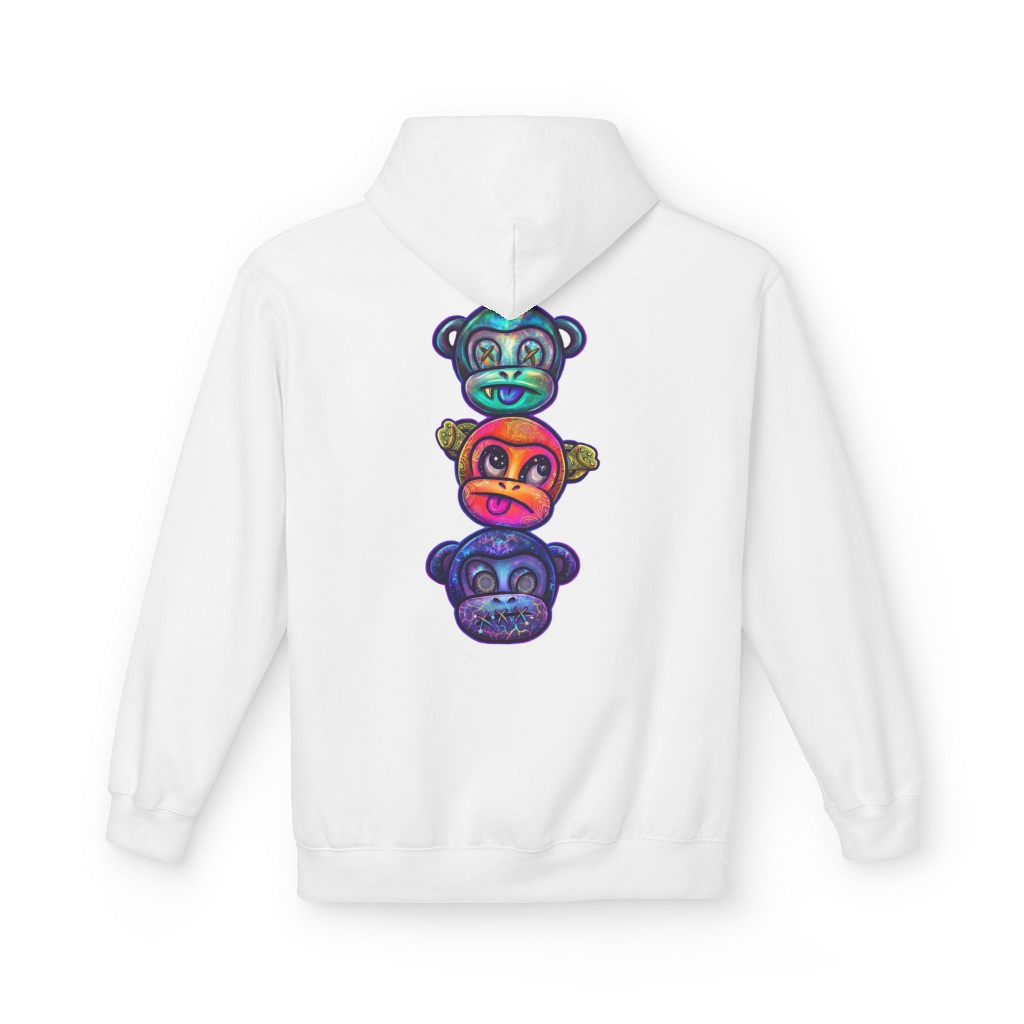 No Evil Hoodie – Burning Rose Streetwear Pullover | See No Evil Hear No Evil Speak No Evil | Graphic Fleece Hoodie