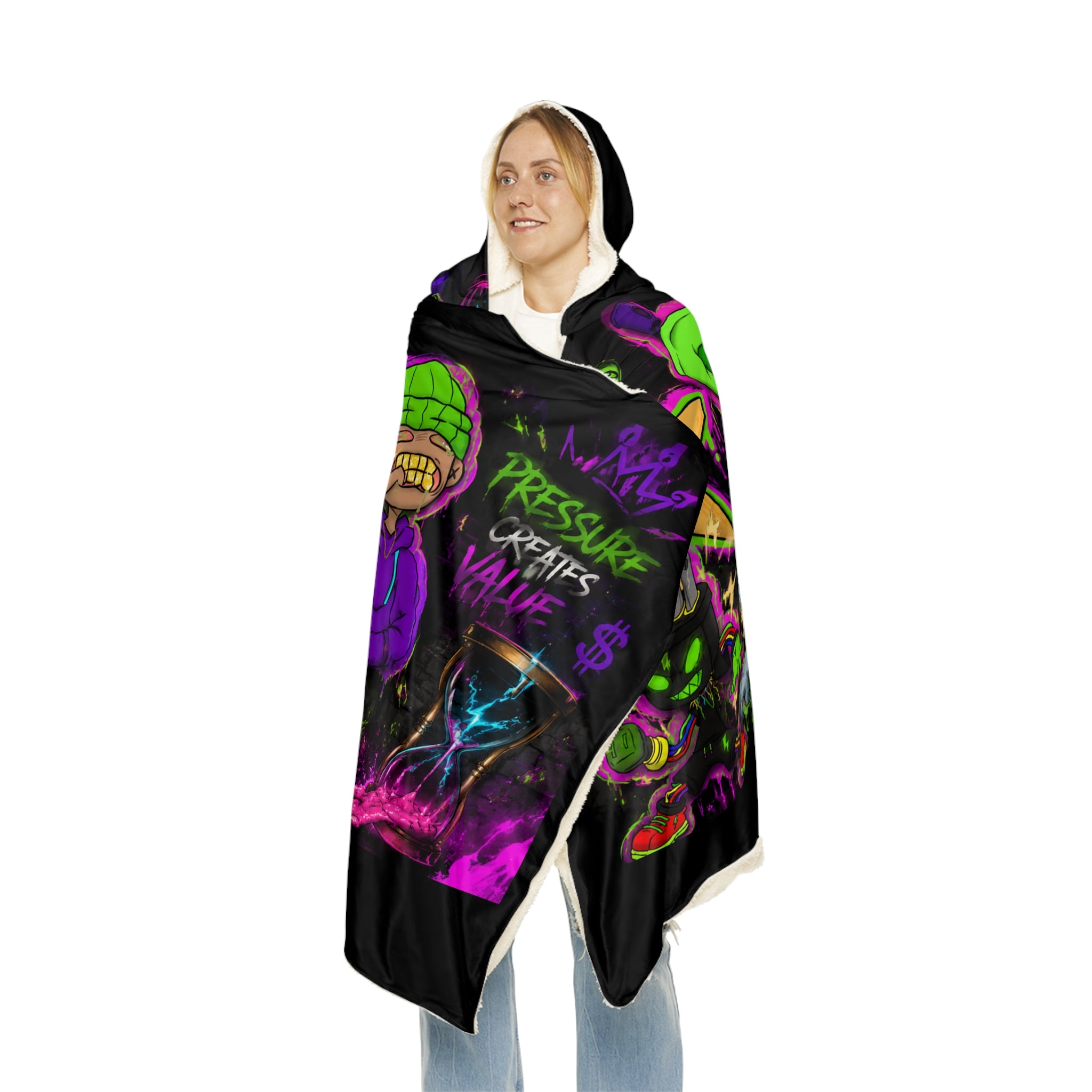 CL LUXX Time Is Money Hooded Blanket