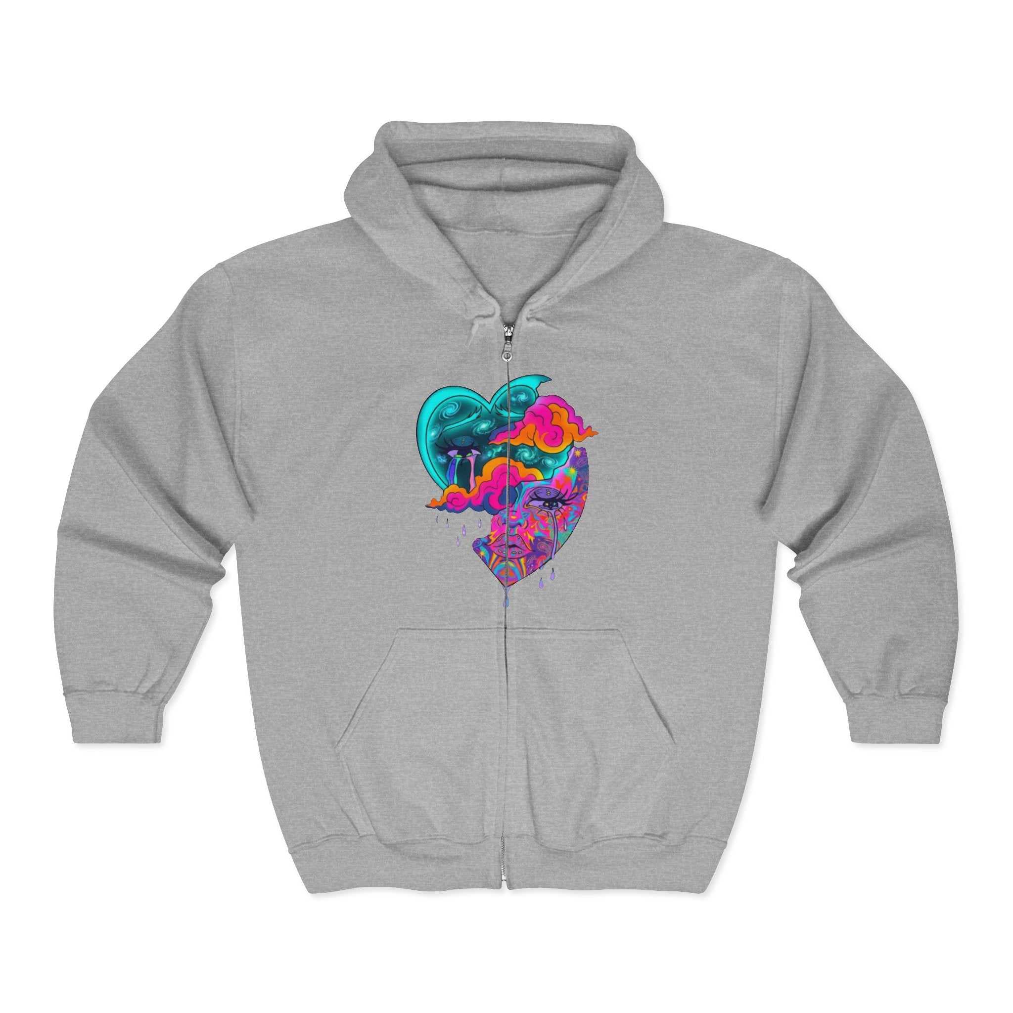 Split Heart Zip Hoodie – CL LUXX Graphic Streetwear