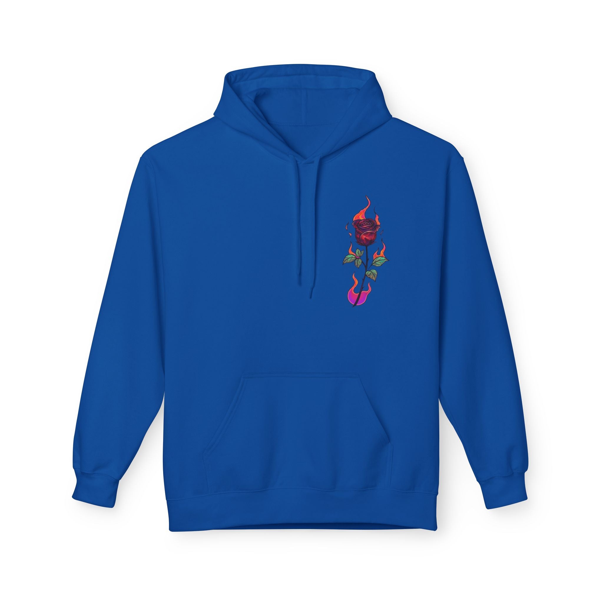 No Evil Hoodie – Burning Rose Streetwear Pullover | See No Evil Hear No Evil Speak No Evil | Graphic Fleece Hoodie